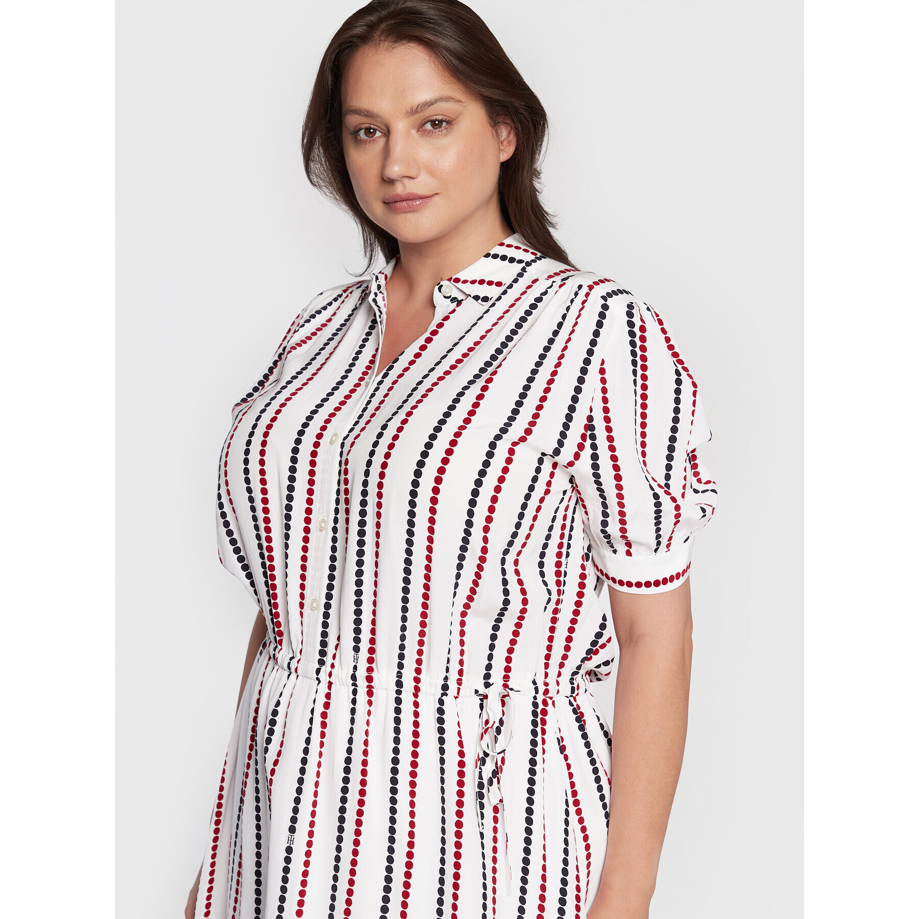 Tommy Hilfiger Curve Ежедневна рокля WW0WW35373 Бял Relaxed Fit - Pepit.bg