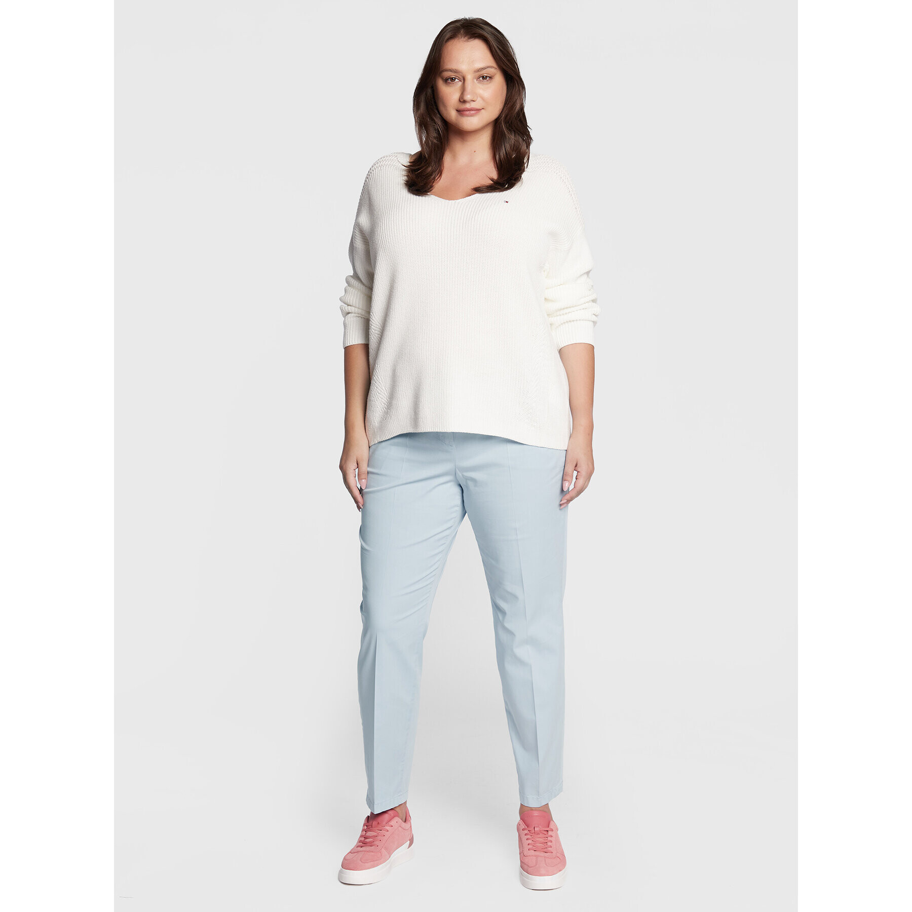 Tommy Hilfiger Curve Пуловер Hayana WW0WW35324 Бял Regular Fit - Pepit.bg