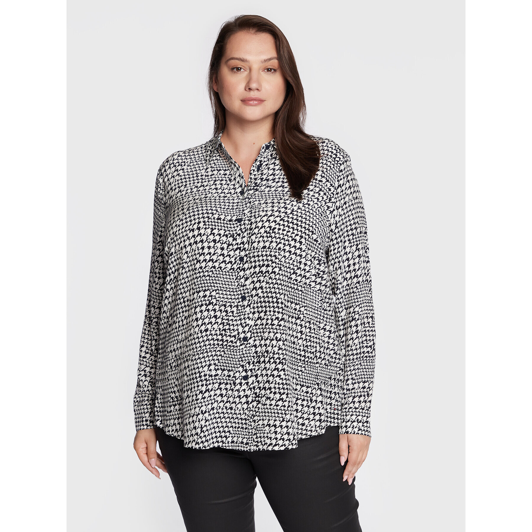 Tommy Hilfiger Curve Риза Fleur WW0WW34310 Бял Regular Fit - Pepit.bg