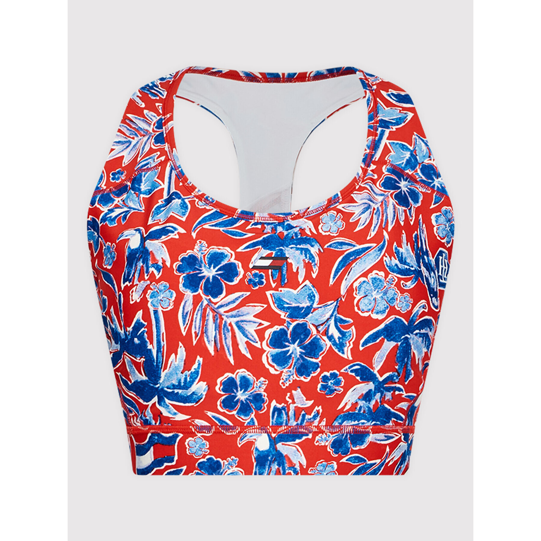 Tommy Hilfiger Curve Спортен сутиен Mid Intensity Floral S10S101406 Червен - Pepit.bg