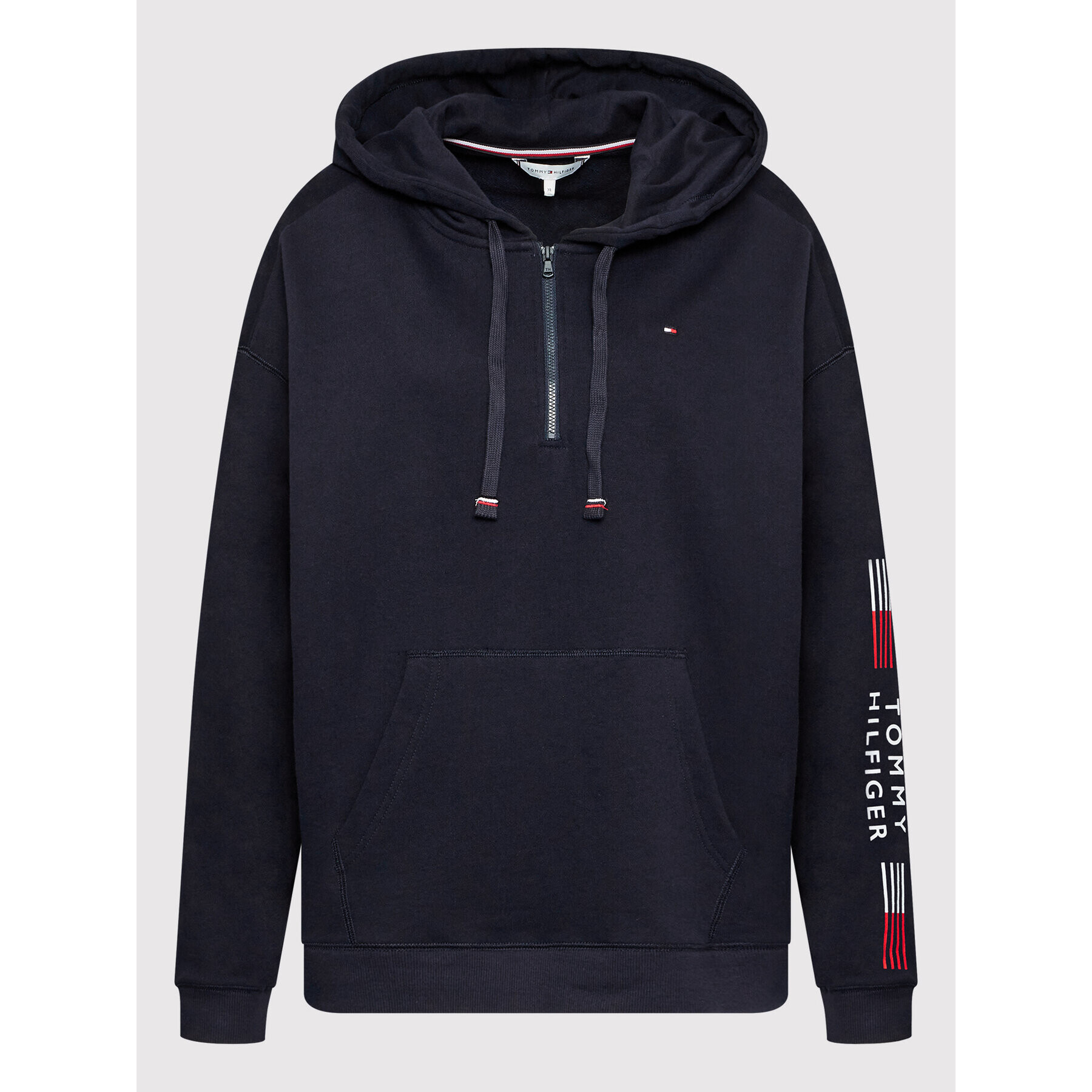 Tommy Hilfiger Curve Суитшърт Half Zip UW0UW03588 Тъмносин Regular Fit - Pepit.bg