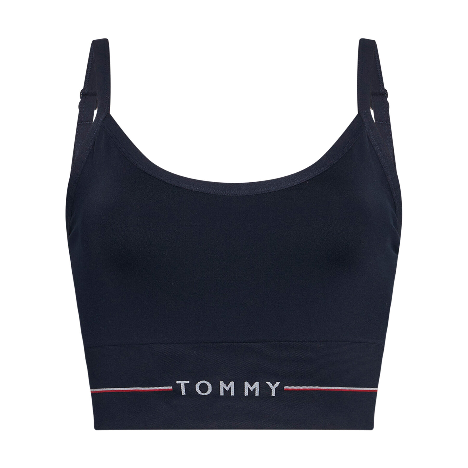 Tommy Hilfiger Curve Сутиен-топ Unlined UW0UW02625 Тъмносин - Pepit.bg