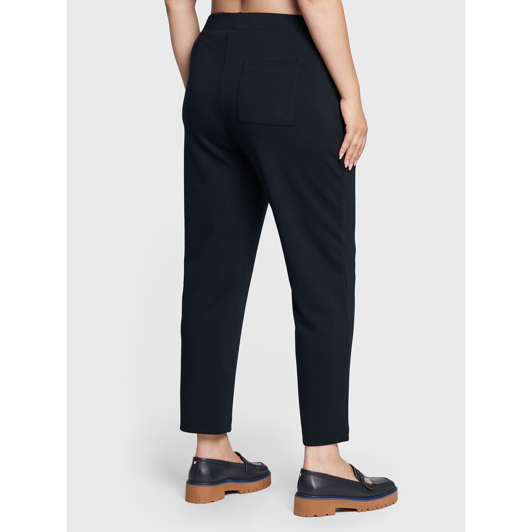 Tommy Hilfiger Curve Текстилни панталони Pull On Interlock WW0WW36472 Тъмносин Regular Fit - Pepit.bg