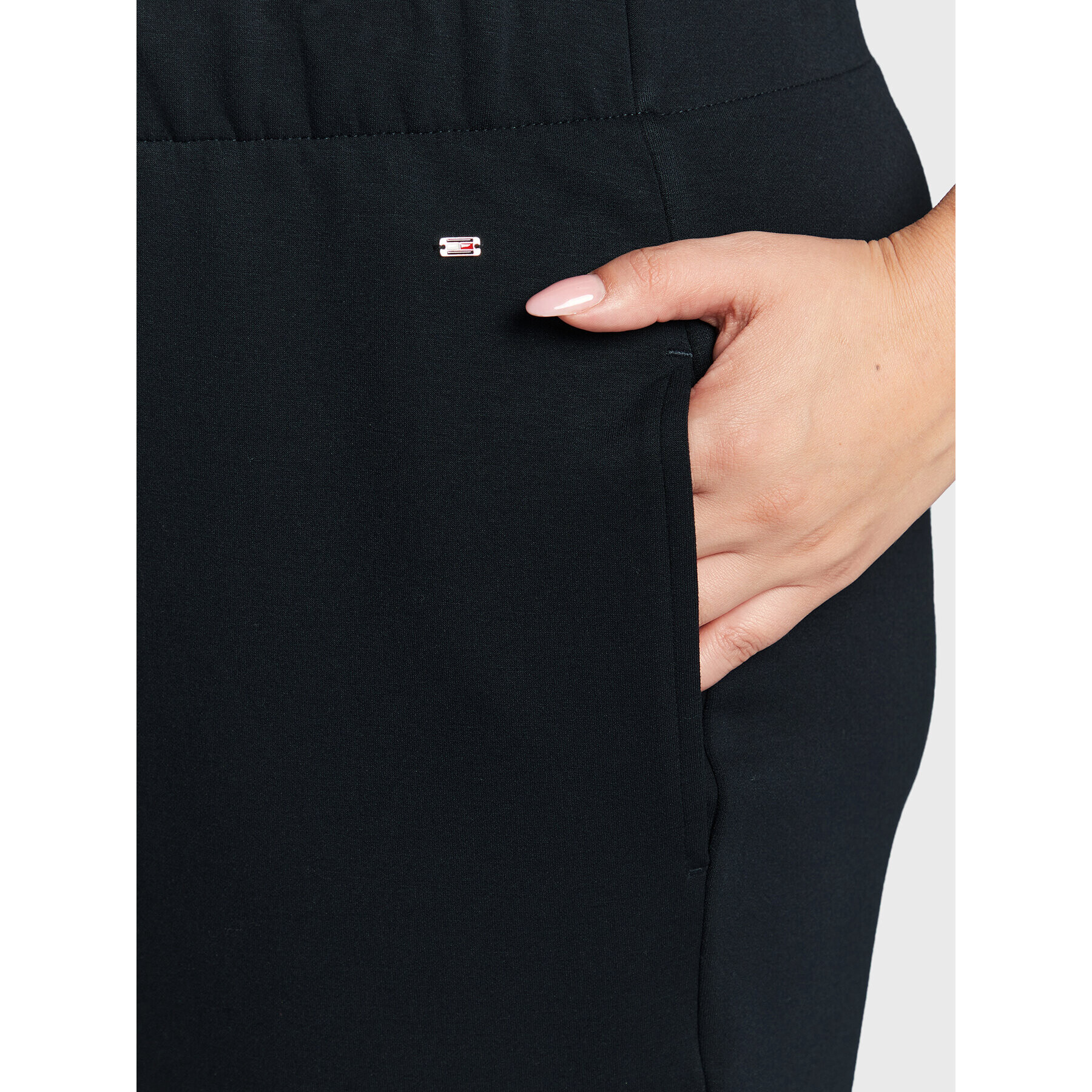 Tommy Hilfiger Curve Текстилни панталони Pull On Interlock WW0WW36472 Тъмносин Regular Fit - Pepit.bg