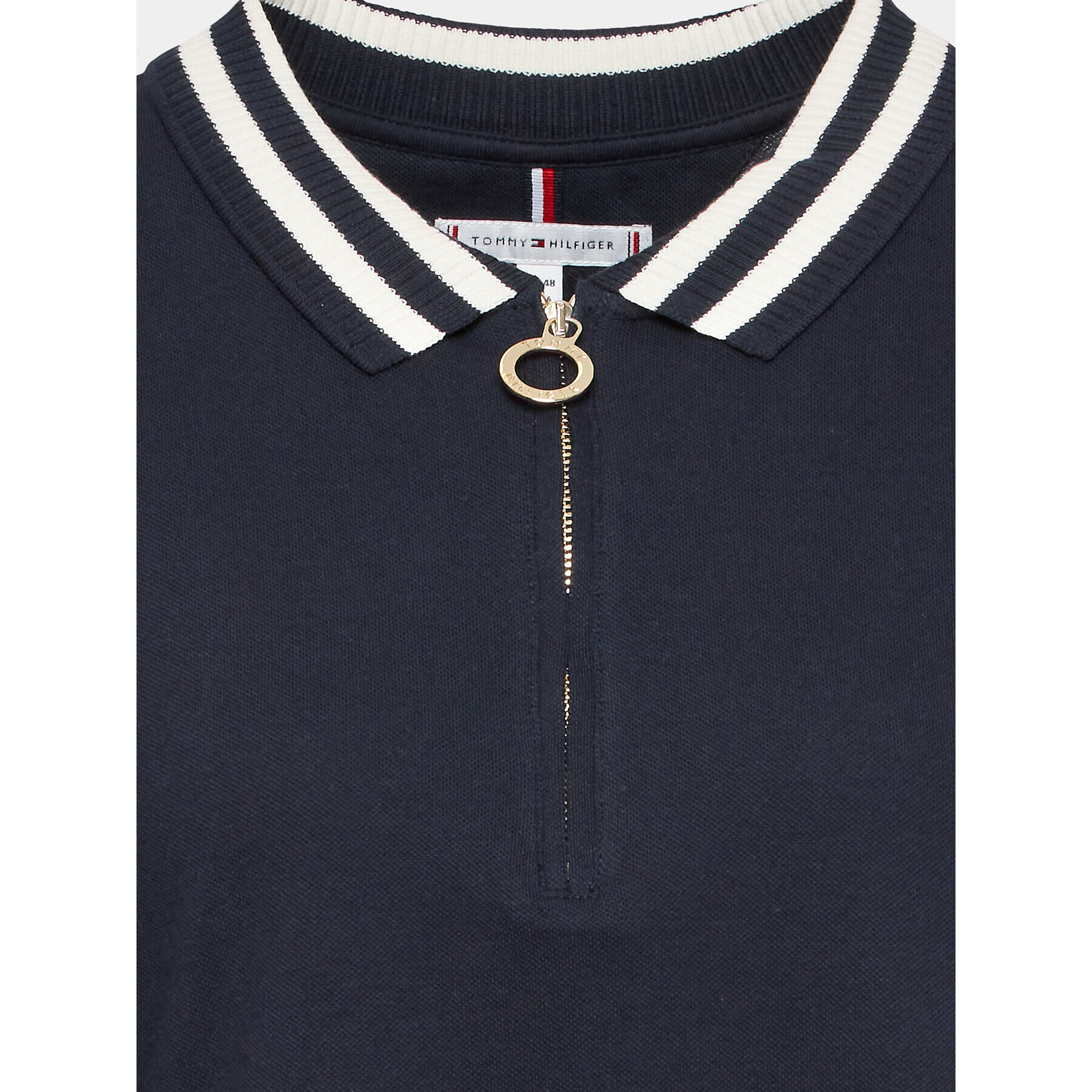 Tommy Hilfiger Curve Тениска с яка и копчета WW0WW39277 Тъмносин Slim Fit - Pepit.bg