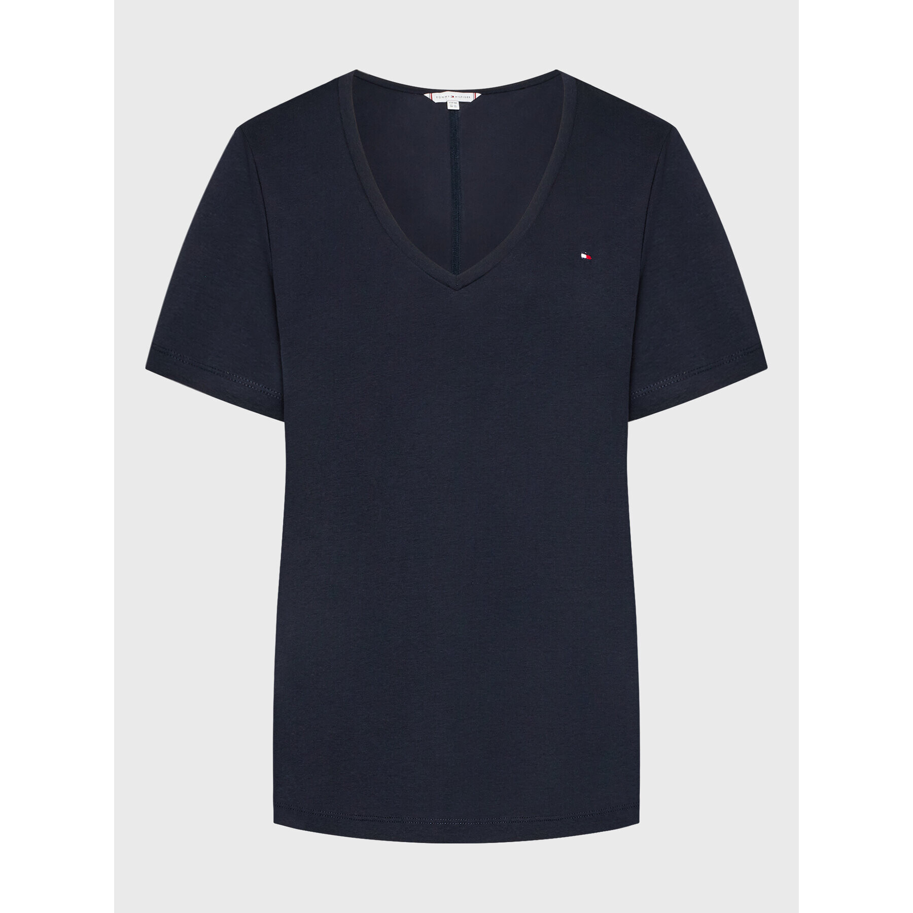 Tommy Hilfiger Curve Тишърт Crv Solid WW0WW37527 Тъмносин Slim Fit - Pepit.bg