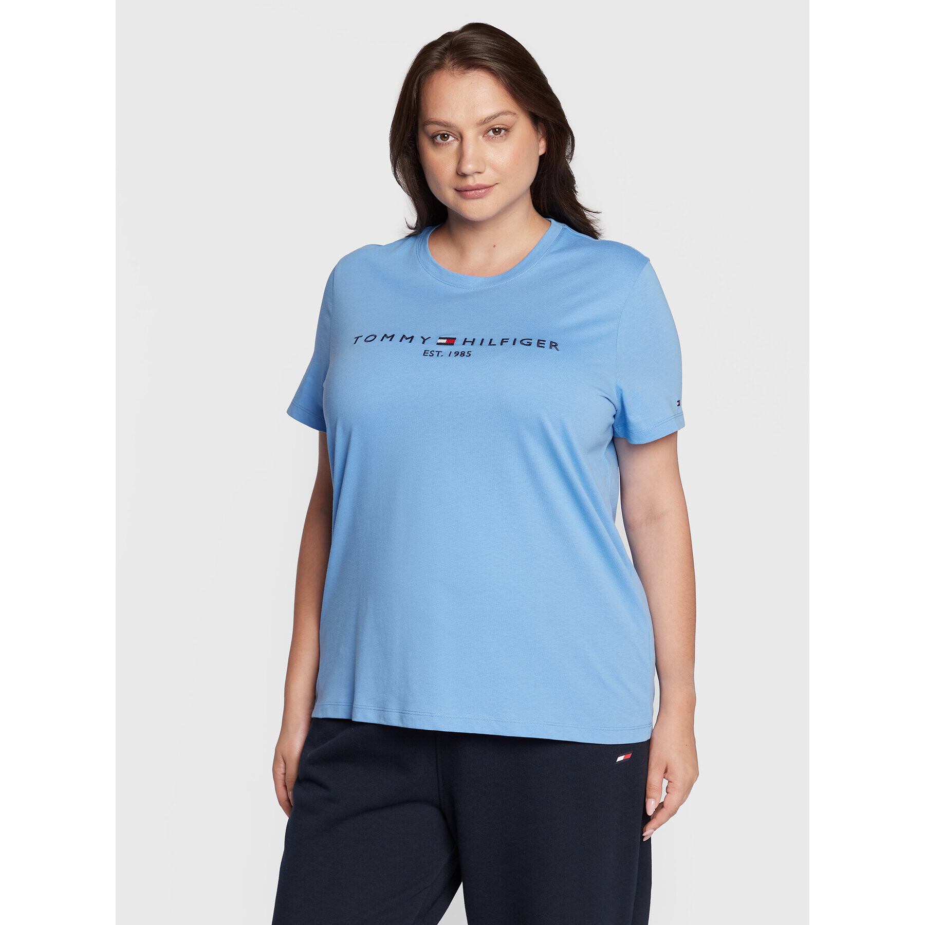 Tommy Hilfiger Curve Тишърт Crv WW0WW29738 Син Regular Fit - Pepit.bg