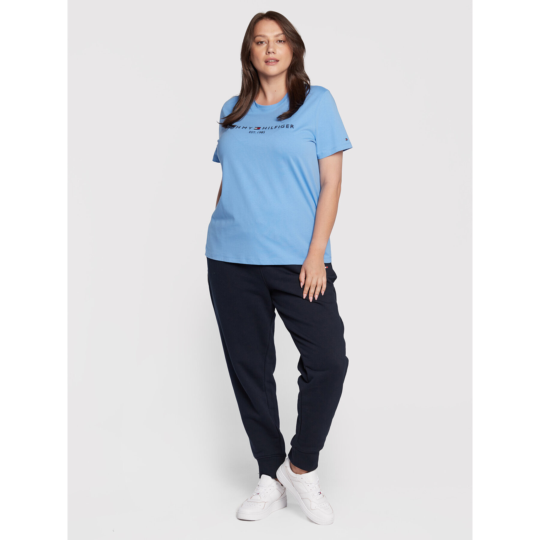 Tommy Hilfiger Curve Тишърт Crv WW0WW29738 Син Regular Fit - Pepit.bg