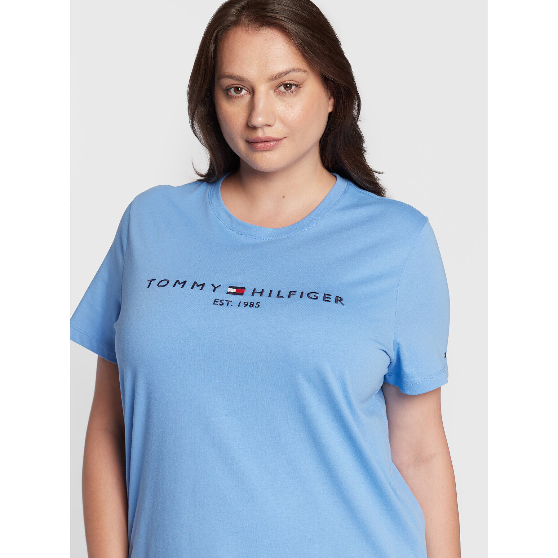 Tommy Hilfiger Curve Тишърт Crv WW0WW29738 Син Regular Fit - Pepit.bg