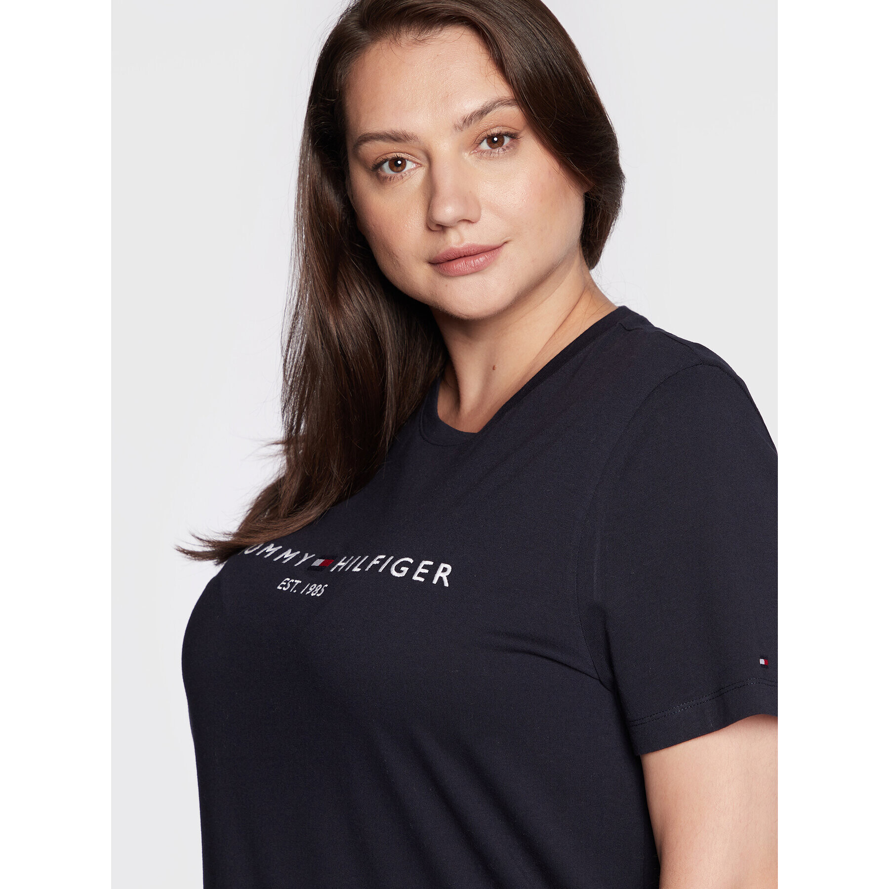 Tommy Hilfiger Curve Тишърт Ess WW0WW29738 Тъмносин Regular Fit - Pepit.bg