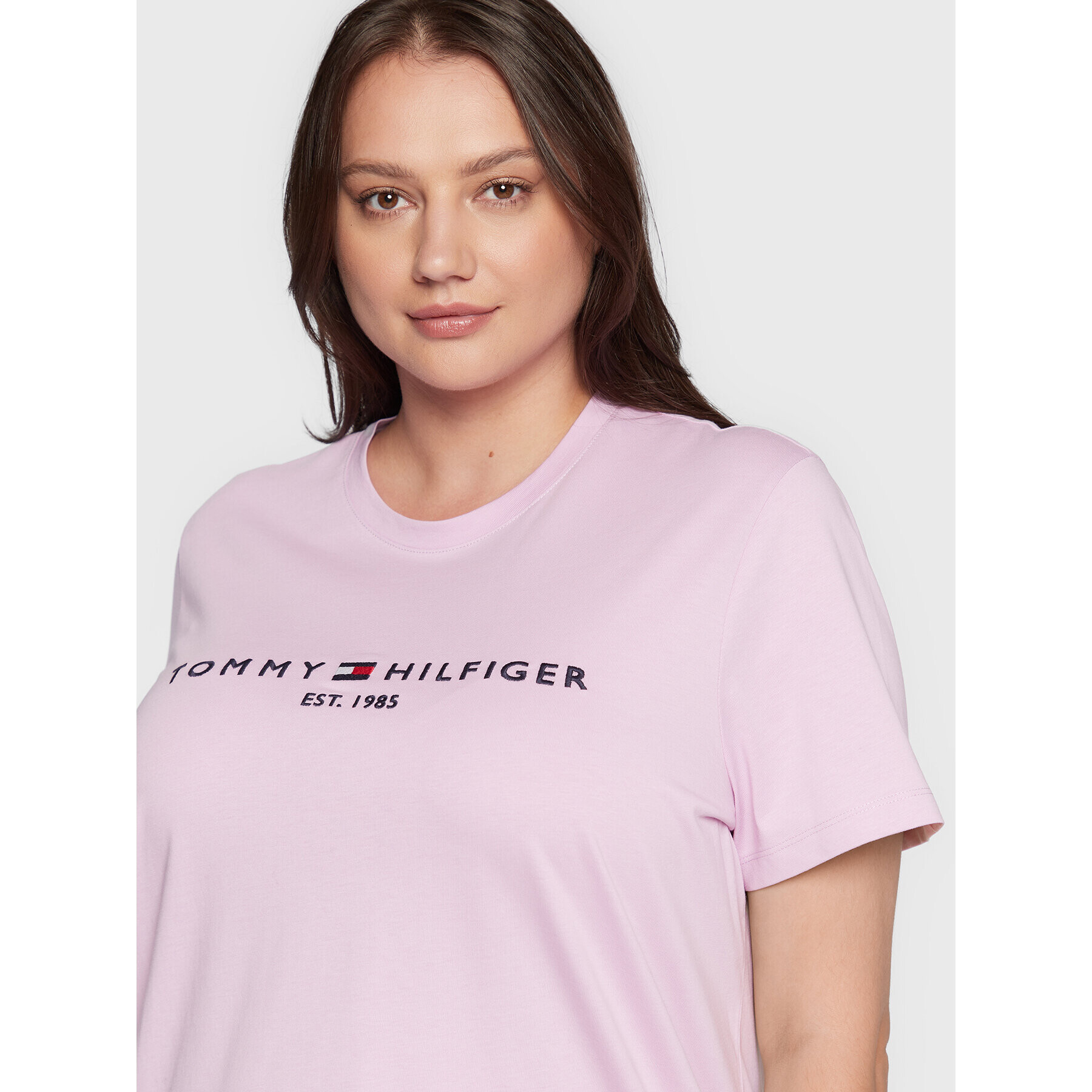 Tommy Hilfiger Curve Тишърт Ess WW0WW29738 Виолетов Regular Fit - Pepit.bg