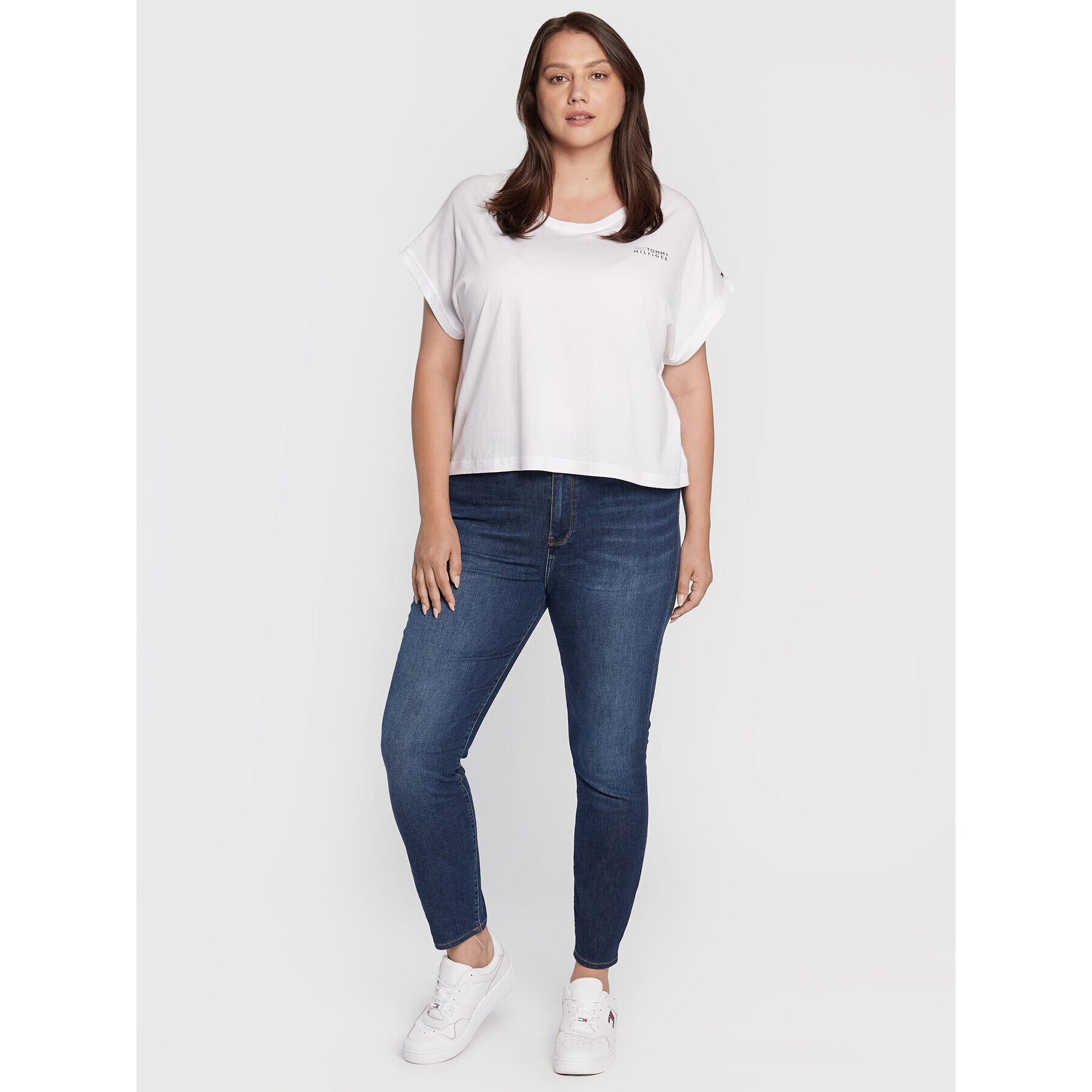 Tommy Hilfiger Curve Тишърт UW0UW03633 Бял Relaxed Fit - Pepit.bg