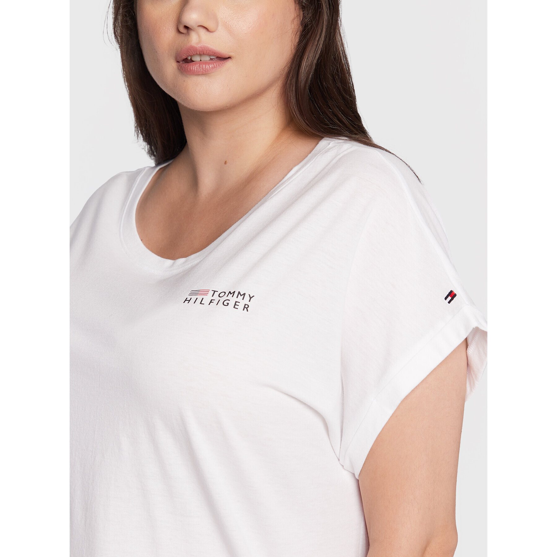Tommy Hilfiger Curve Тишърт UW0UW03633 Бял Relaxed Fit - Pepit.bg