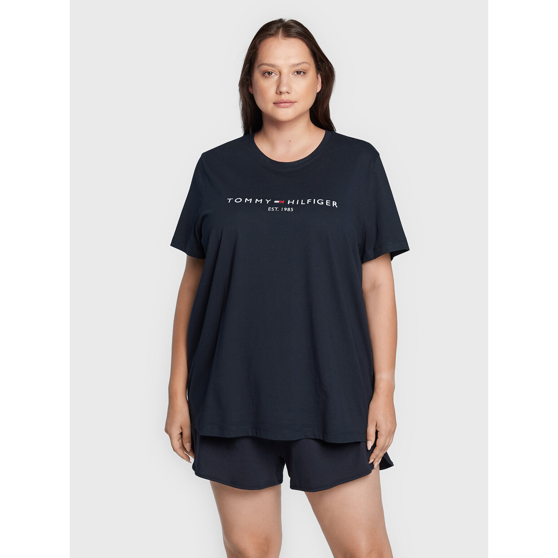 Tommy Hilfiger Curve Тишърт WW0WW29738 Тъмносин Regular Fit - Pepit.bg