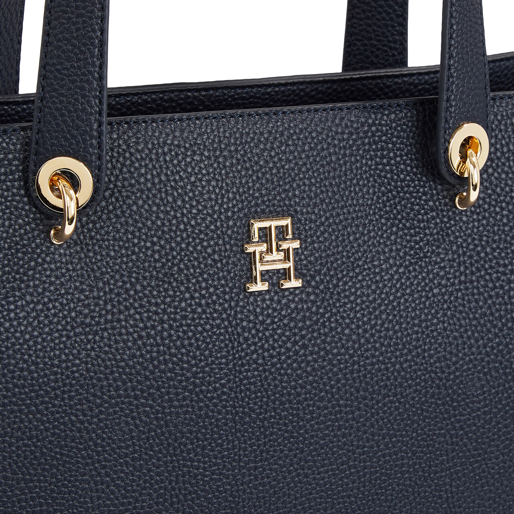 Tommy Hilfiger Дамска чанта Emblem Shopper AW0AW15178 Тъмносин - Pepit.bg