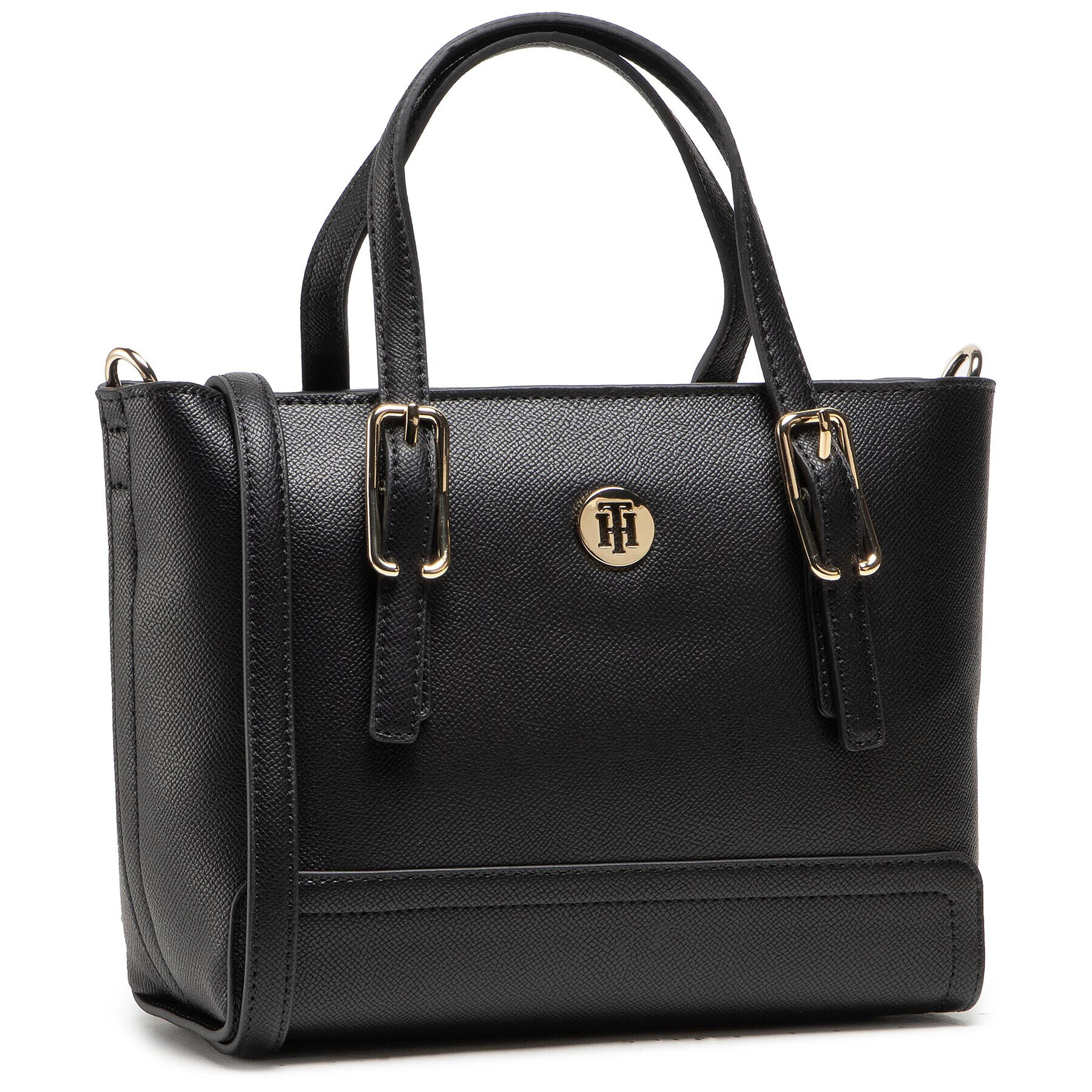 Tommy Hilfiger Дамска чанта Honey Small Tote AW0AW09656 Черен - Pepit.bg