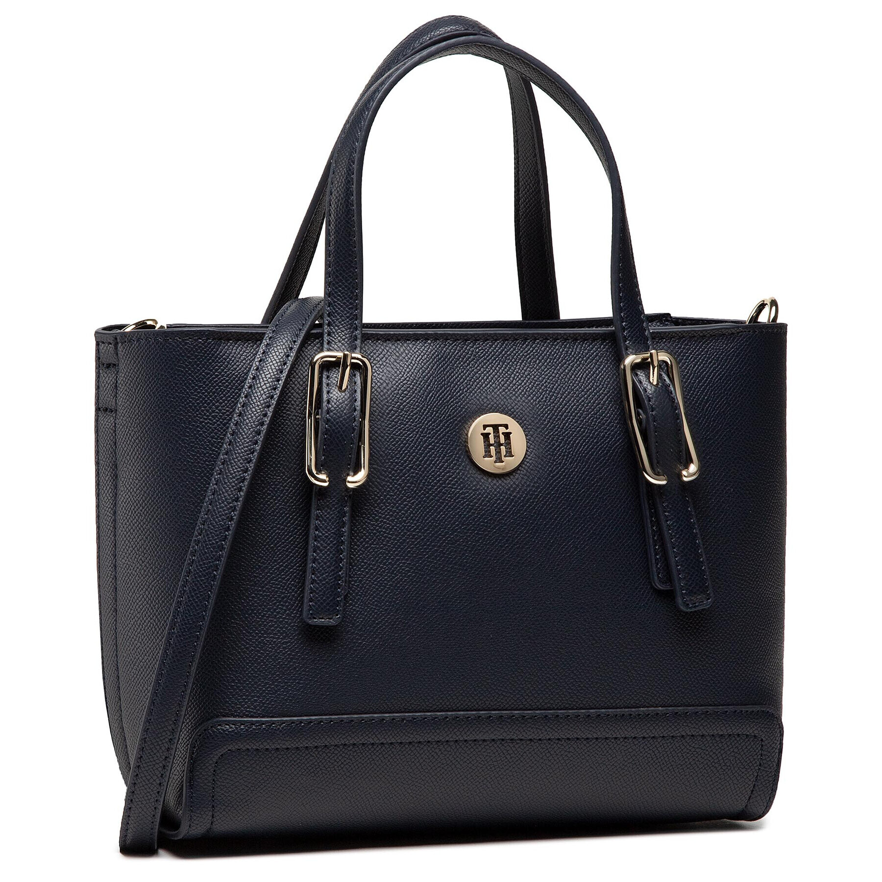 Tommy Hilfiger Дамска чанта Honey Small Tote AW0AW09656 Тъмносин - Pepit.bg