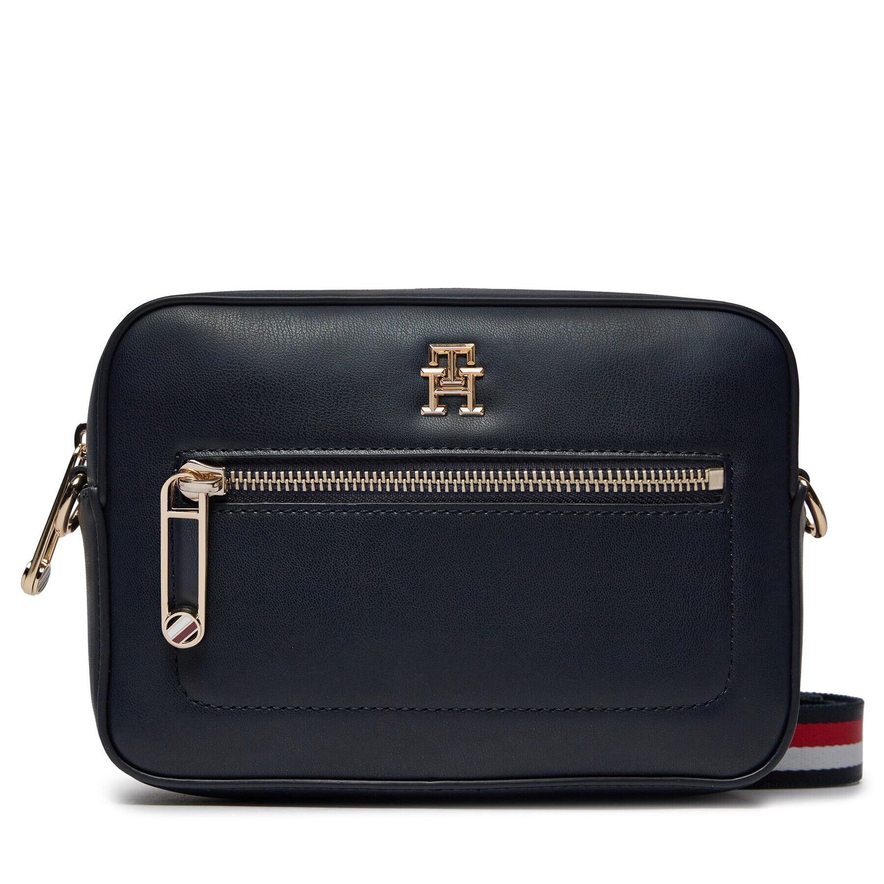 Tommy Hilfiger Дамска чанта Iconic Tommy Camera Bag Corp AW0AW15864 Тъмносин - Pepit.bg