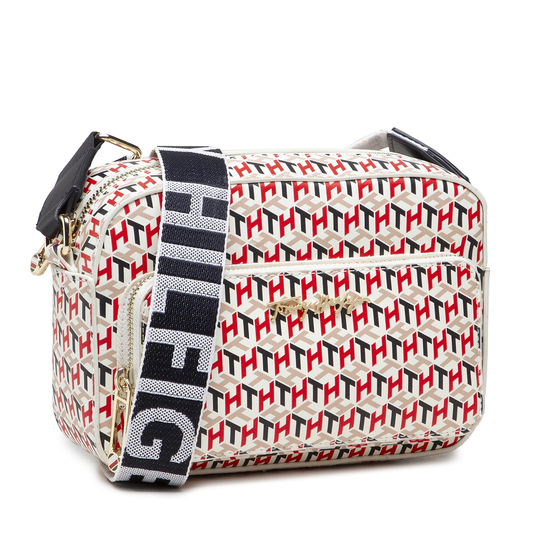 Tommy Hilfiger Дамска чанта Iconic Tommy Camera Bag Corp Mon AW0AW11519 Цветен - Pepit.bg