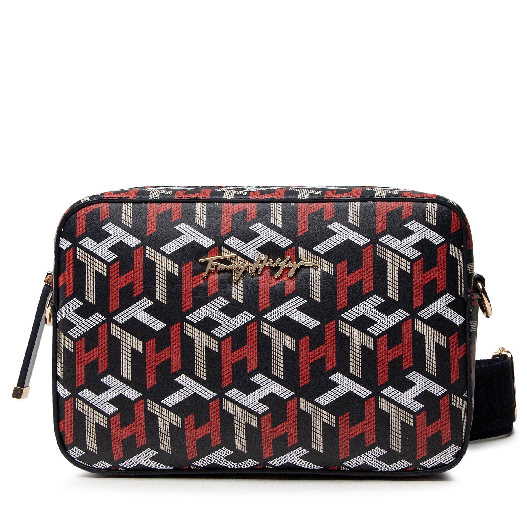 Tommy Hilfiger Дамска чанта Iconic Tommy Camera Bag Crp Mono AW0AW10271 Червен - Pepit.bg