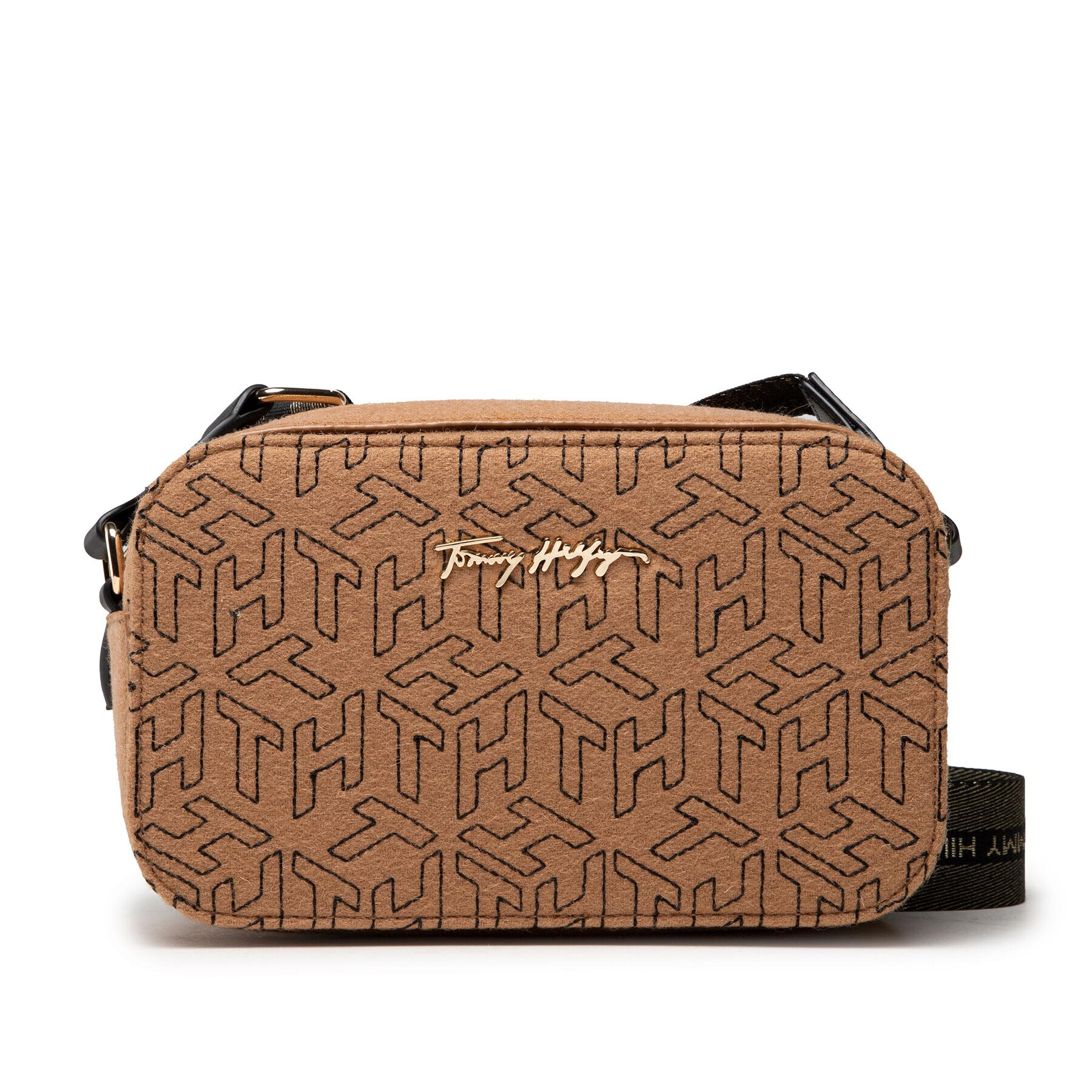 Tommy Hilfiger Дамска чанта Iconic Tommy Camera Bag Mon Embr AW0AW10768 Кафяв - Pepit.bg