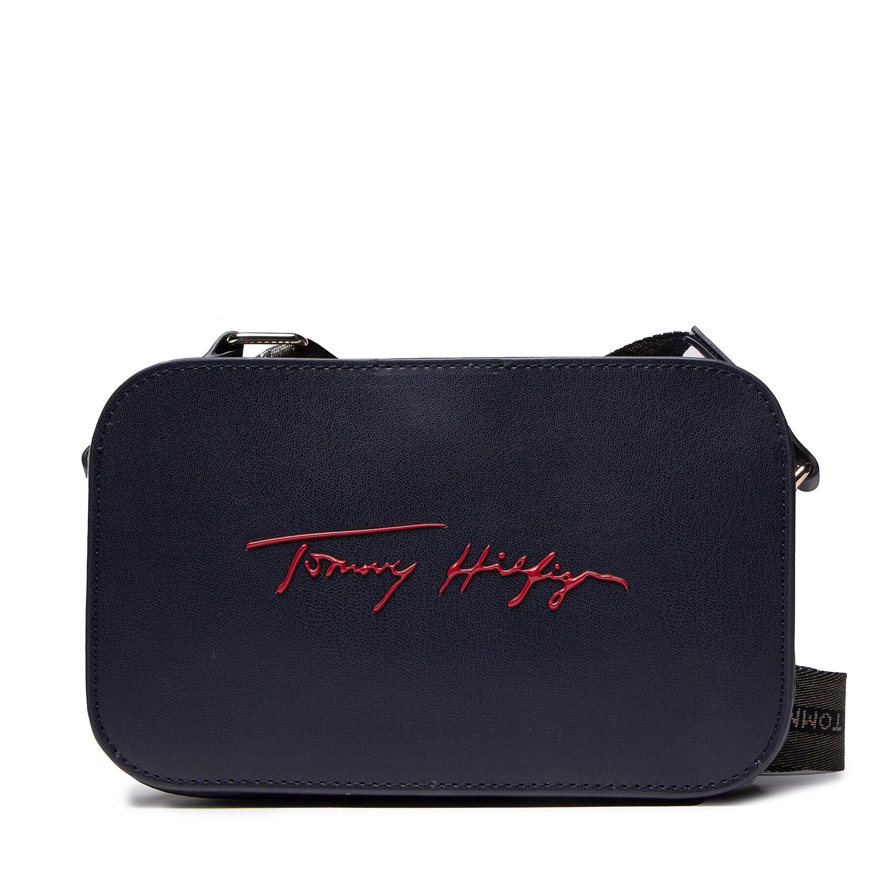 Tommy Hilfiger Дамска чанта Iconic Tommy Camera Bag Sign AW0AW10464 Тъмносин - Pepit.bg