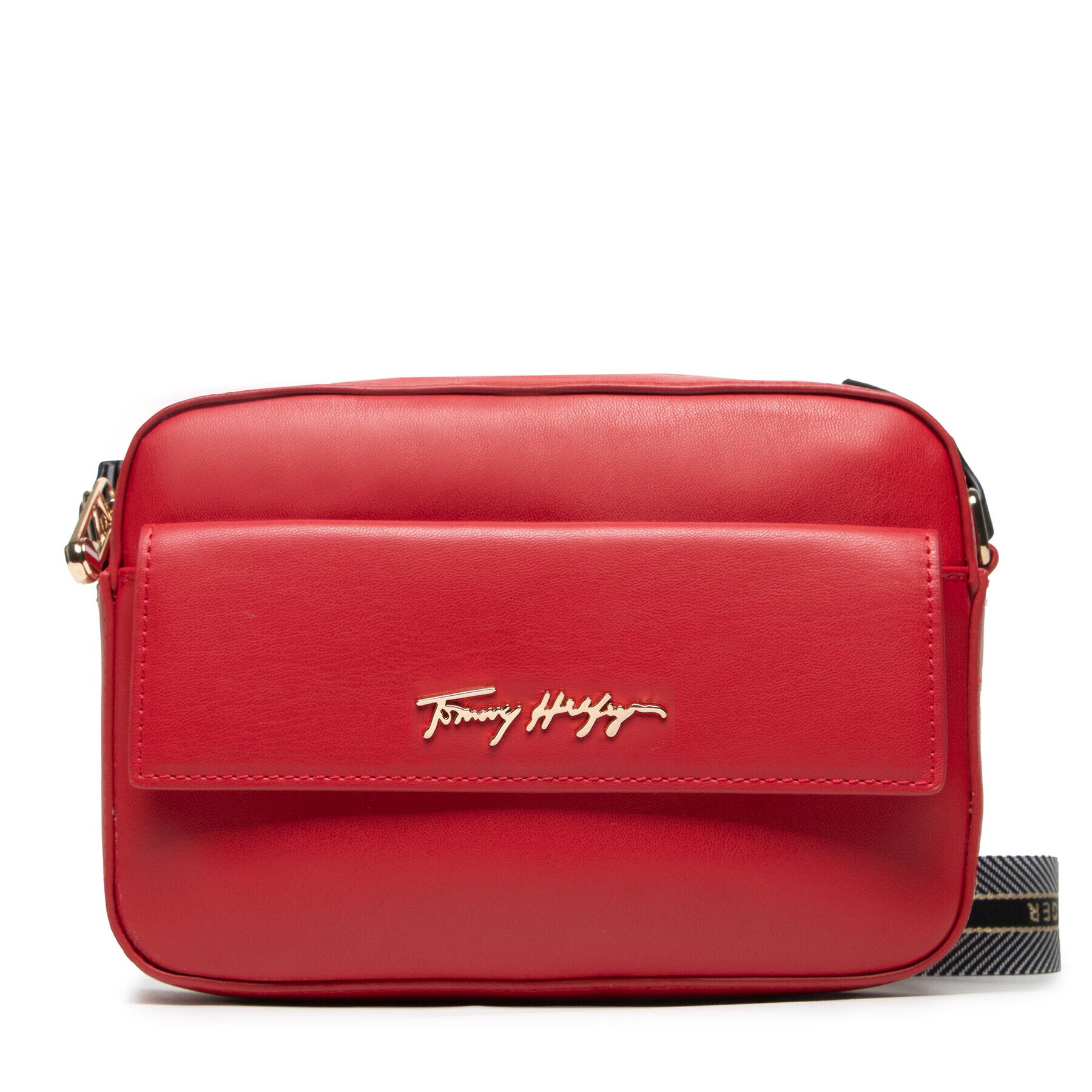 Tommy Hilfiger Дамска чанта Iconic Tommy Camera bag Sign AW0AW10958 Червен - Pepit.bg