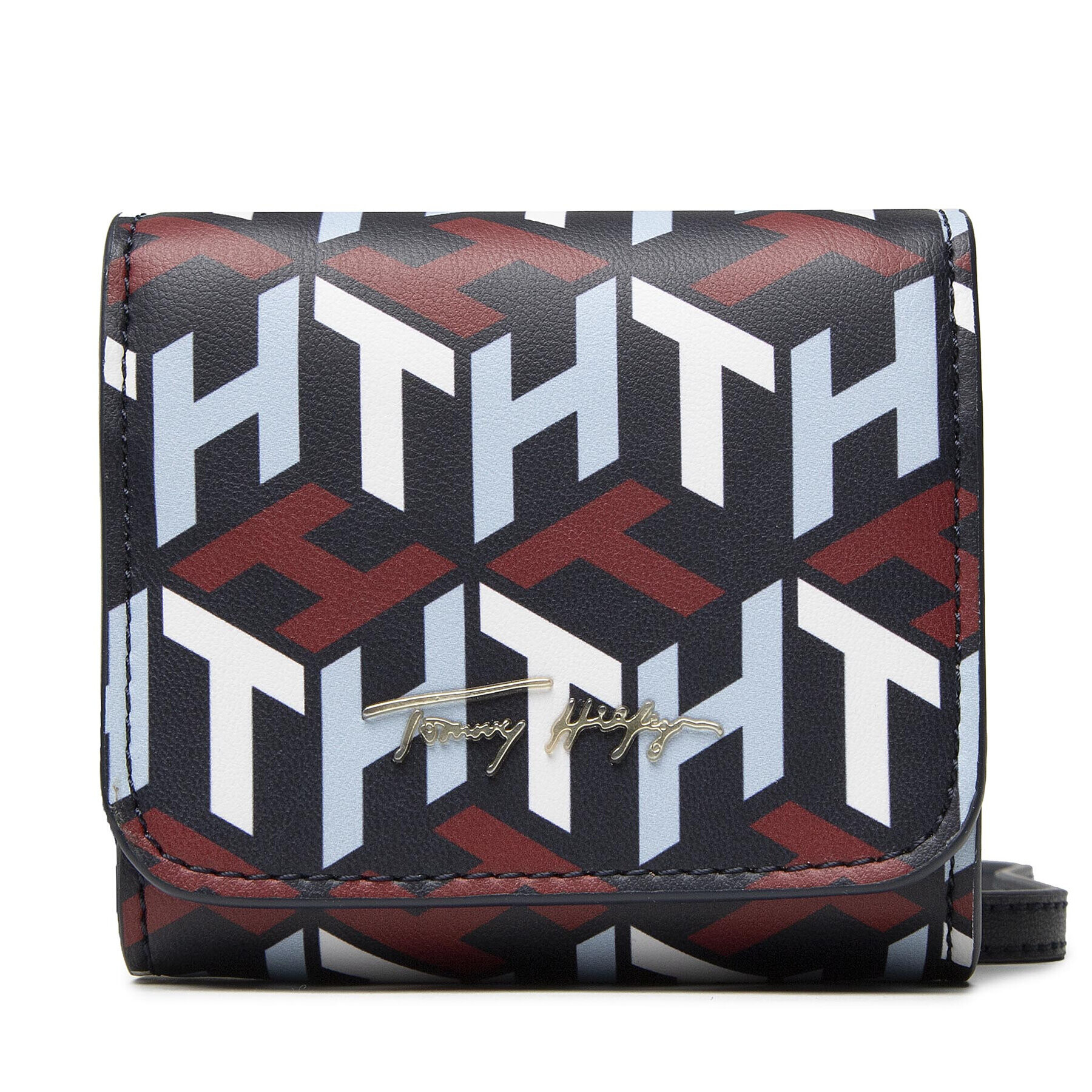 Tommy Hilfiger Дамска чанта Iconic Tommy Mini Wallet Mono AW0AW10846 Тъмносин - Pepit.bg