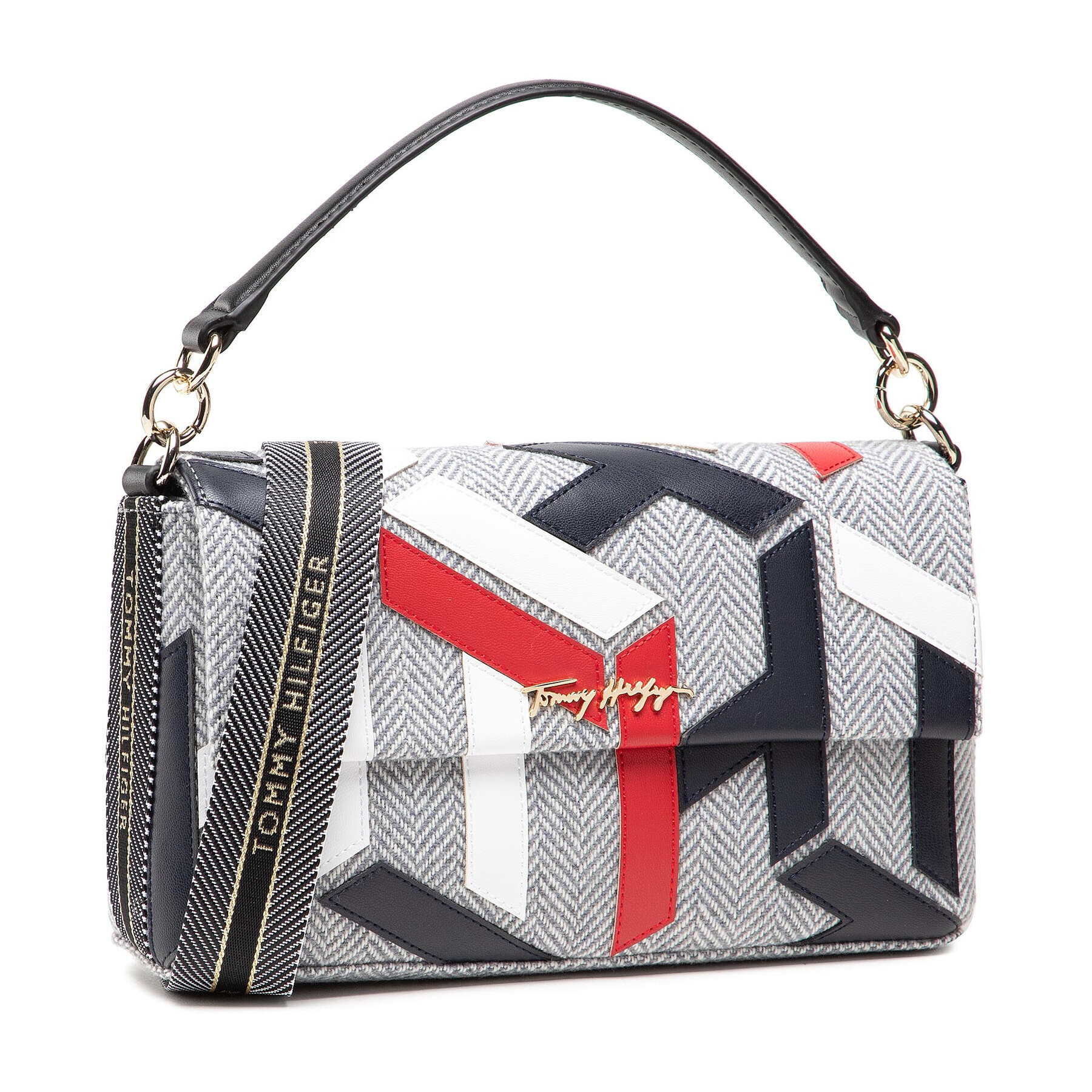 Tommy Hilfiger Дамска чанта Iconic Tommy Shoulder Bag Appl AW0AW11102 Сив - Pepit.bg