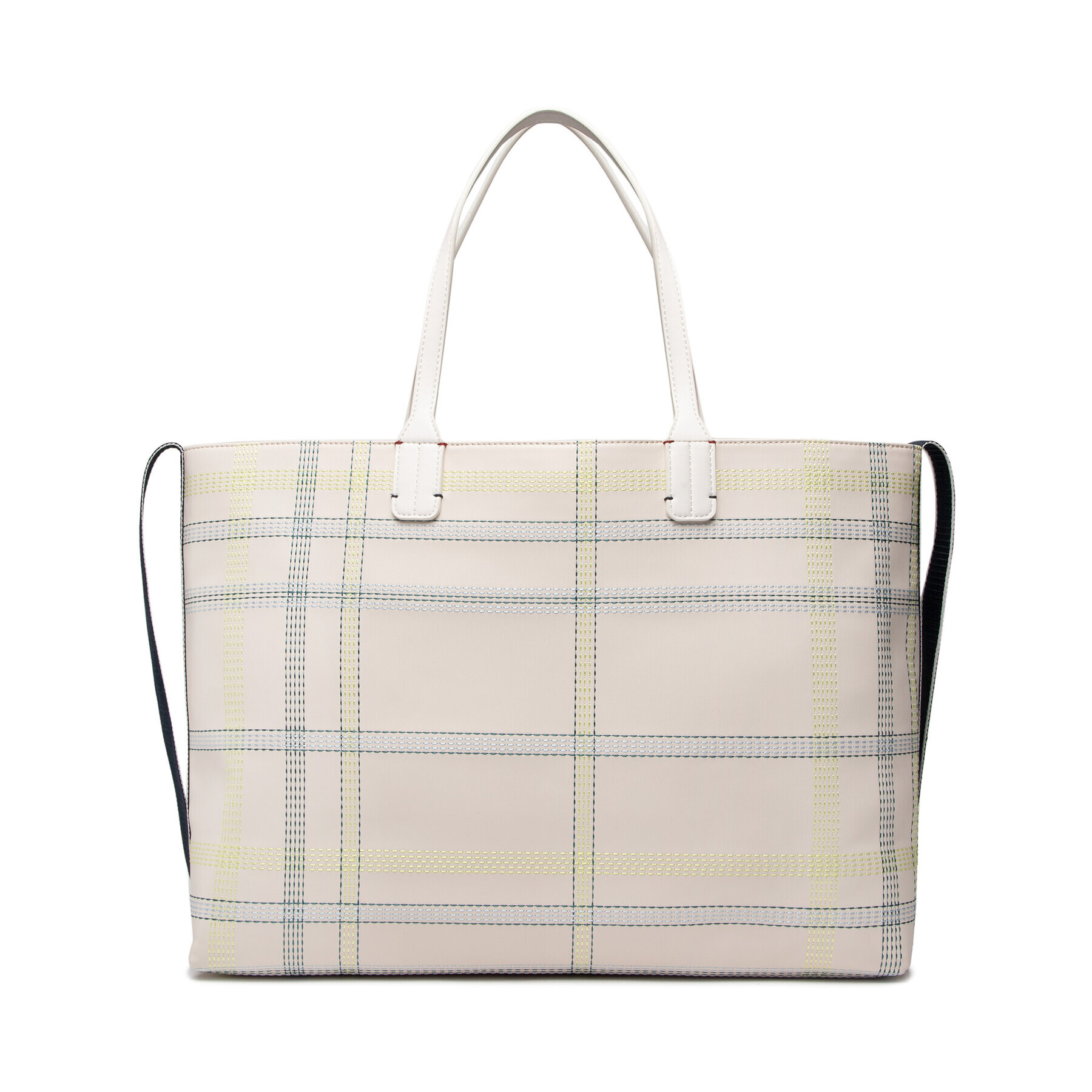 Tommy Hilfiger Дамска чанта Iconic Tommy Tote Check AW0AW12311 Бежов - Pepit.bg