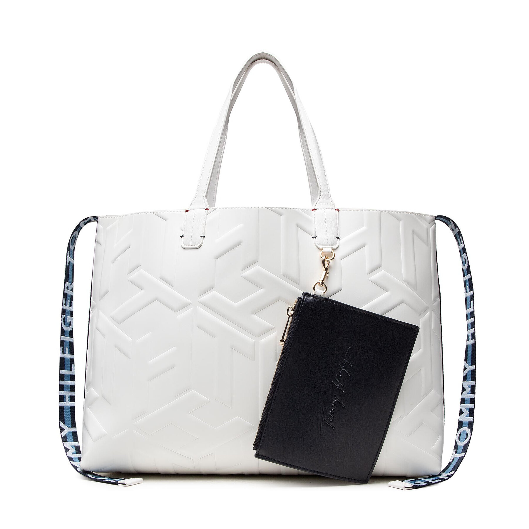 Tommy Hilfiger Дамска чанта Iconic Tommy Tote Mono AW0AW11072 Бял - Pepit.bg