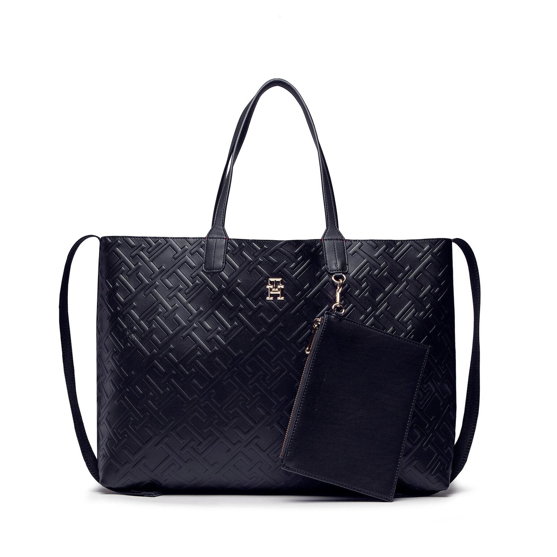 Tommy Hilfiger Дамска чанта Iconic Tommy Tote Mono AW0AW14374 Тъмносин - Pepit.bg