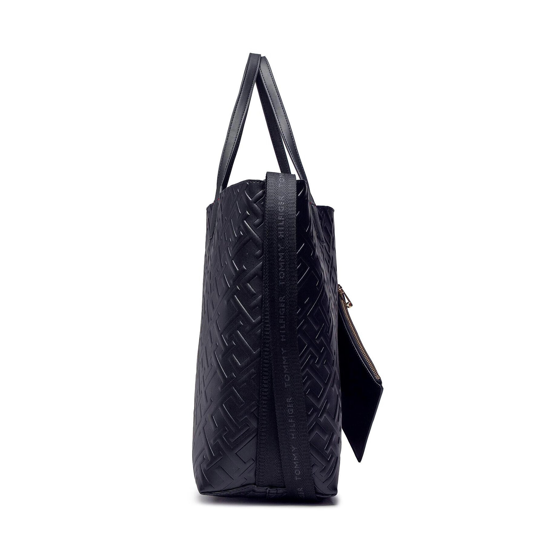 Tommy Hilfiger Дамска чанта Iconic Tommy Tote Mono AW0AW14374 Тъмносин - Pepit.bg