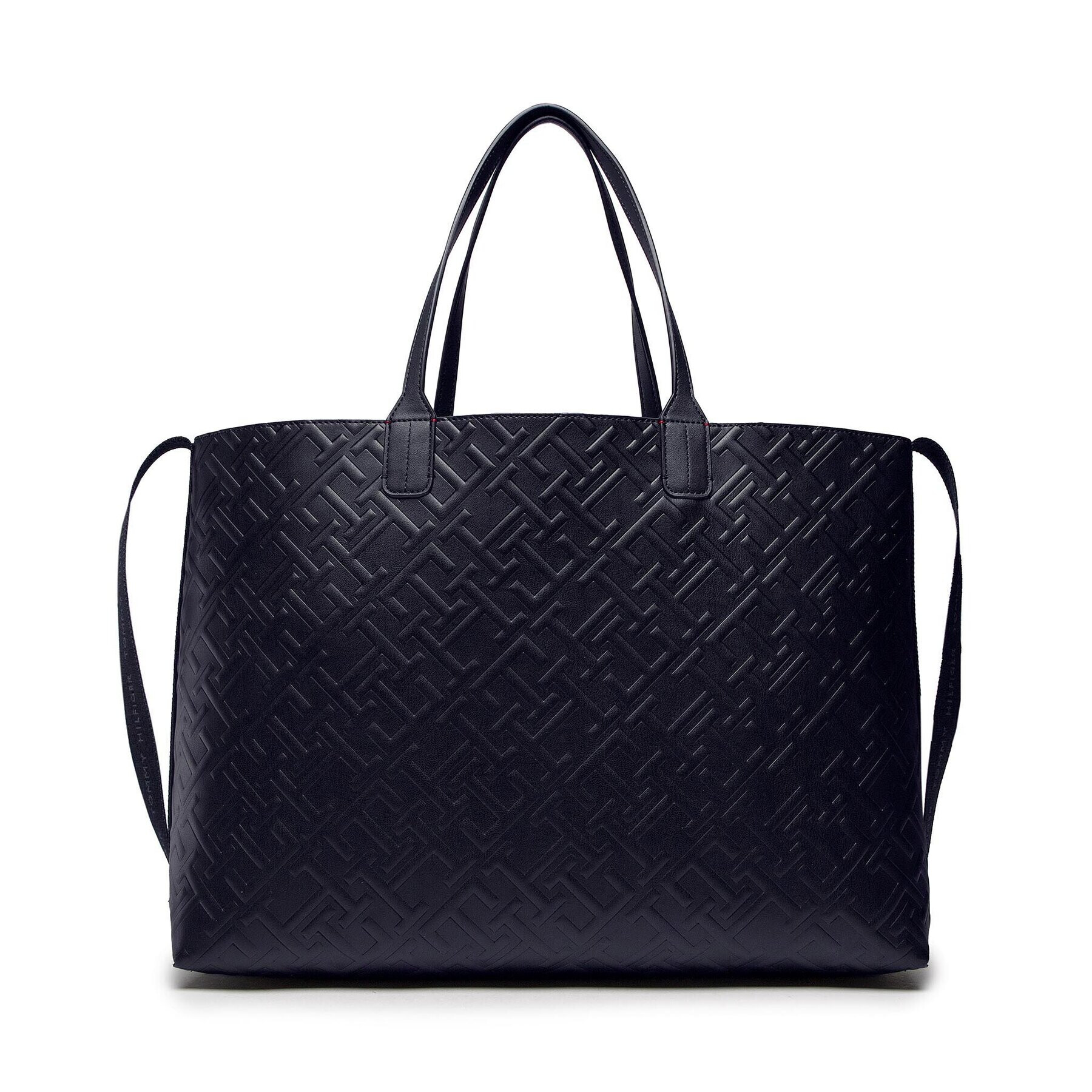 Tommy Hilfiger Дамска чанта Iconic Tommy Tote Mono AW0AW14374 Тъмносин - Pepit.bg