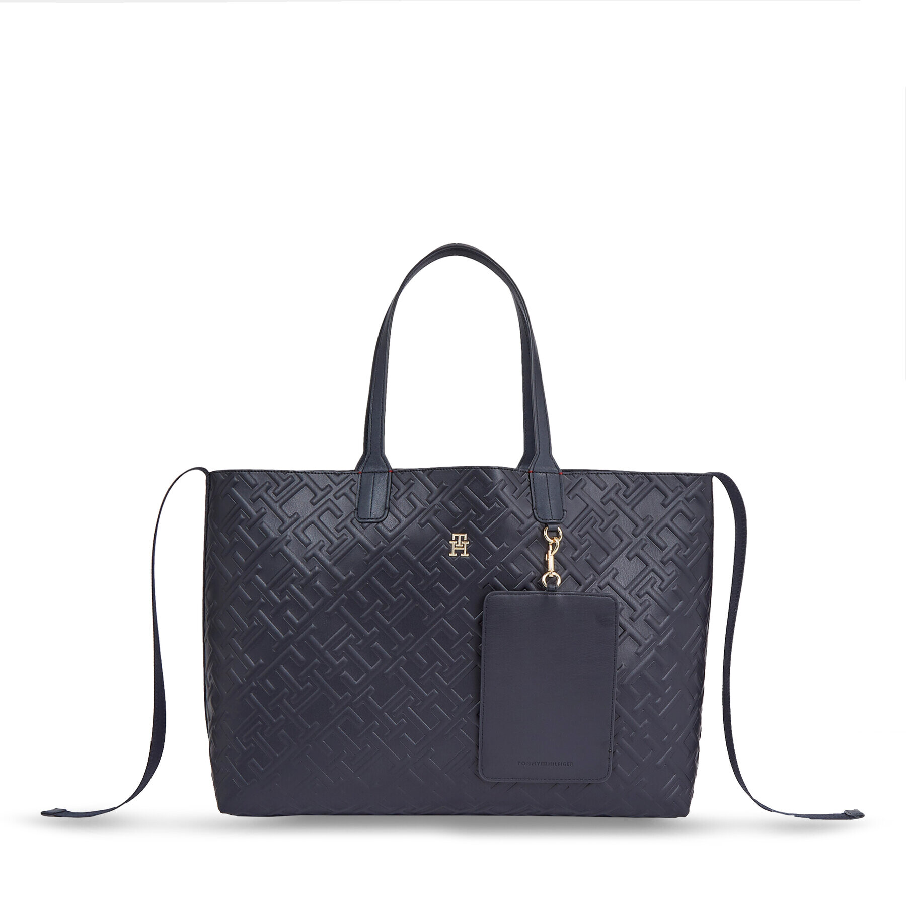 Tommy Hilfiger Дамска чанта Iconic Tommy Tote Mono AW0AW15572 Тъмносин - Pepit.bg