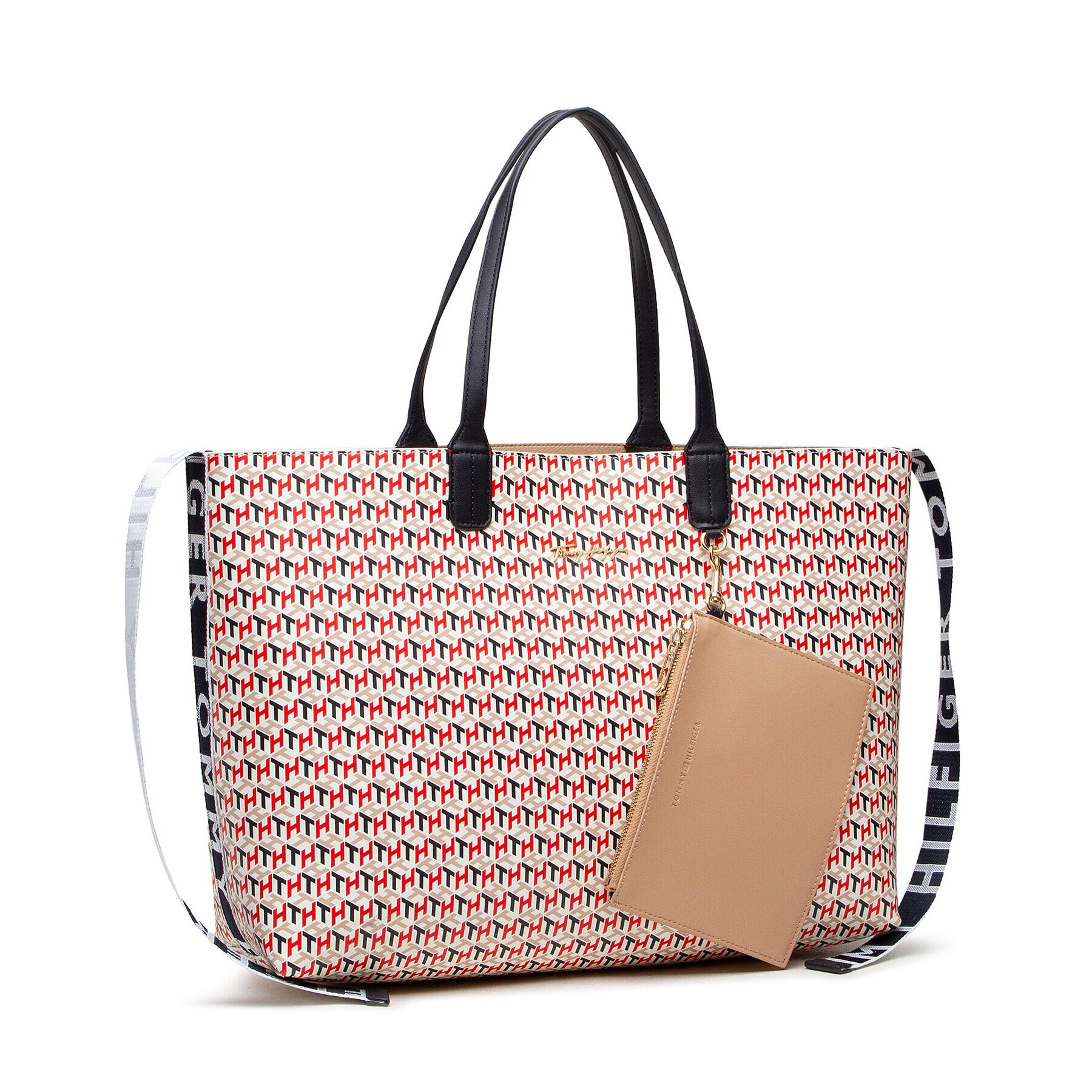 Tommy Hilfiger Дамска чанта Iconic Tommy Tote Mono Corp AW0AW11327 Цветен - Pepit.bg