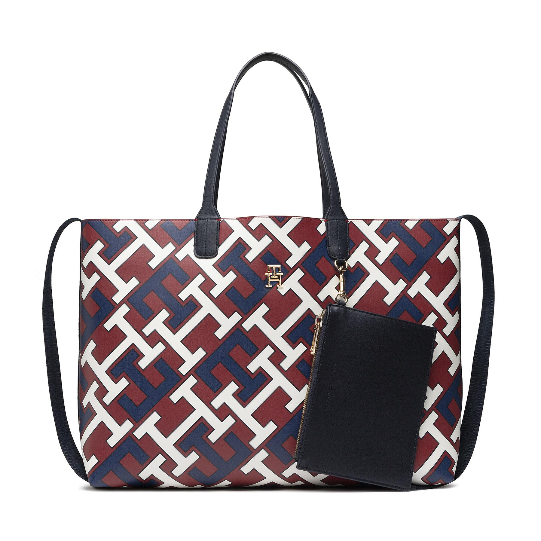 Tommy Hilfiger Дамска чанта Iconic Tommy Tote Monogram AW0AW12825 Бордо - Pepit.bg