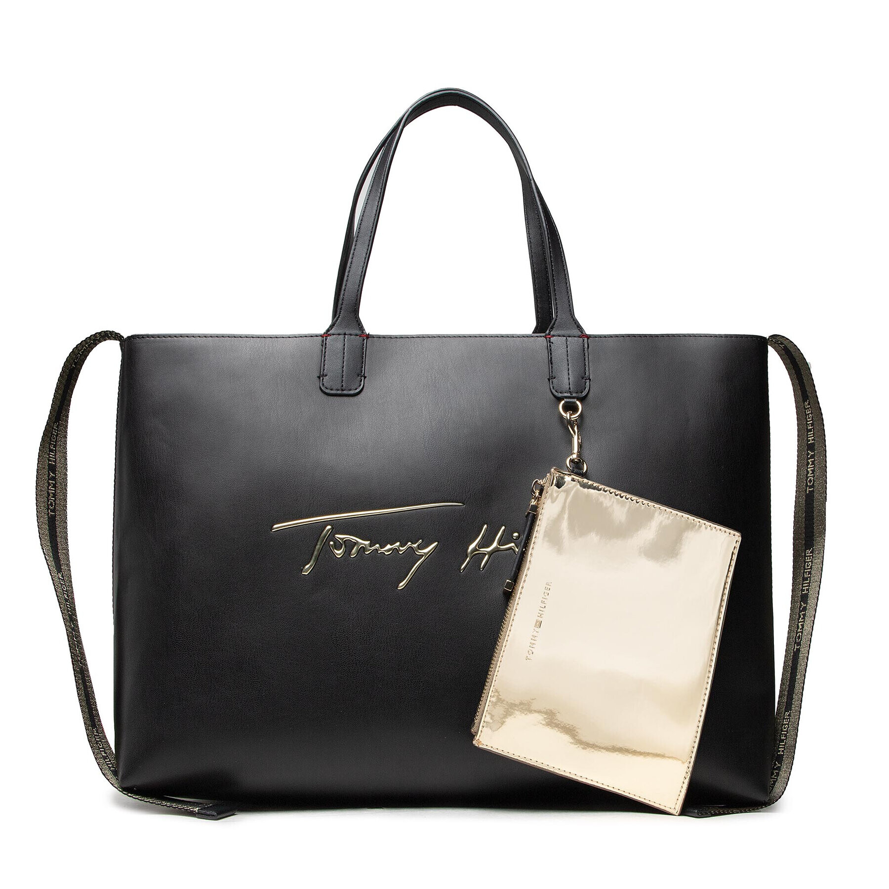 Tommy Hilfiger Дамска чанта Iconic Tommy Tote Sign AW0AW10457 Черен - Pepit.bg