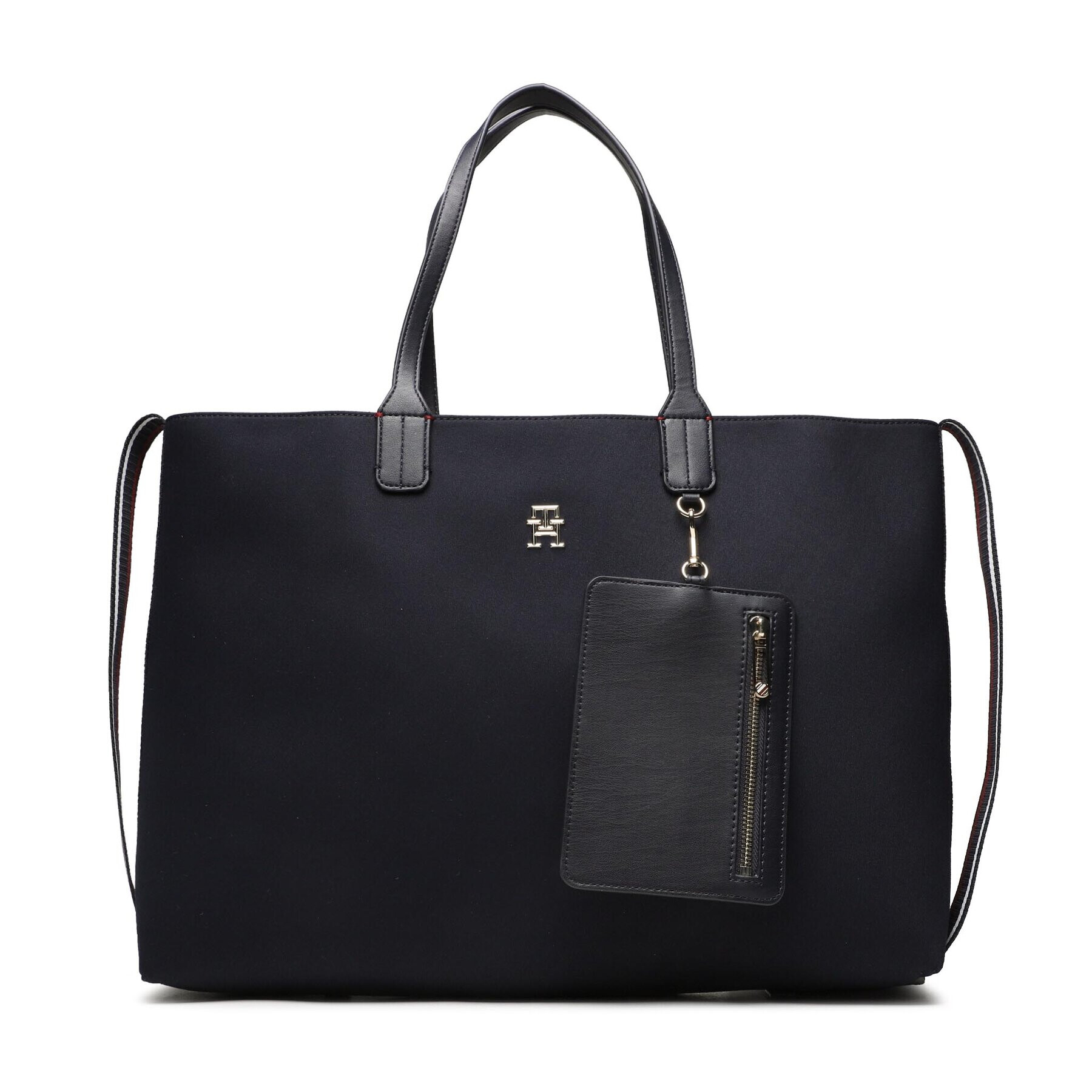 Tommy Hilfiger Дамска чанта Iconic Tommy Tote Twill AW0AW15137 Тъмносин - Pepit.bg