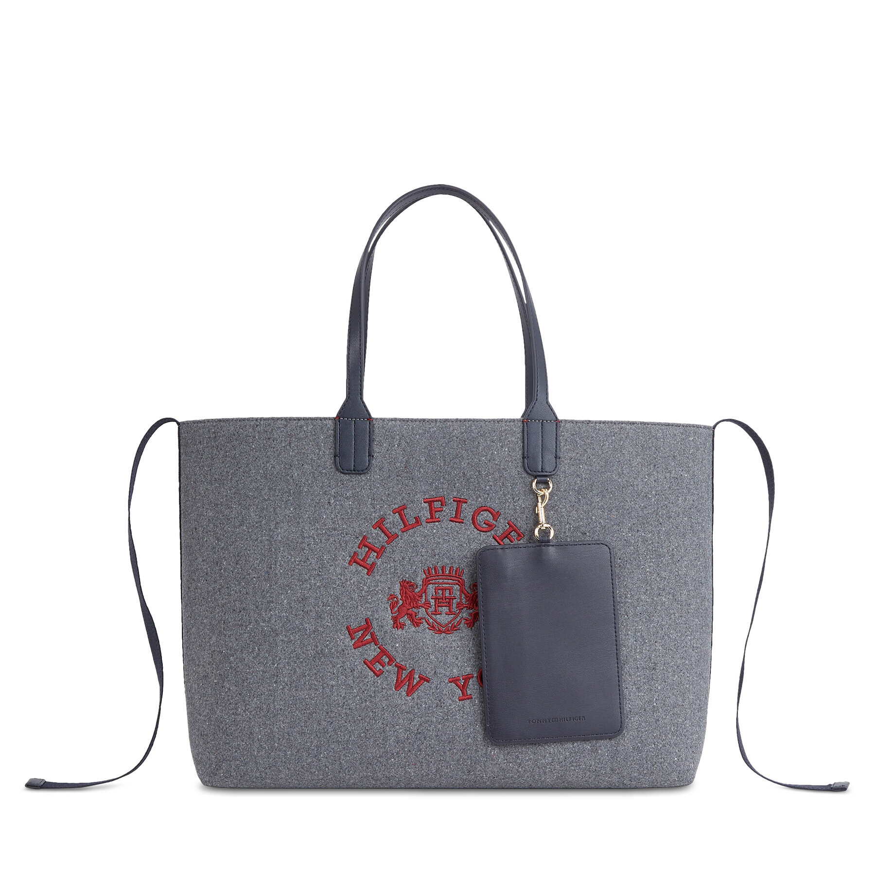 Tommy Hilfiger Дамска чанта Iconic Tommy Tote Wool Logo AW0AW15576 Сив - Pepit.bg