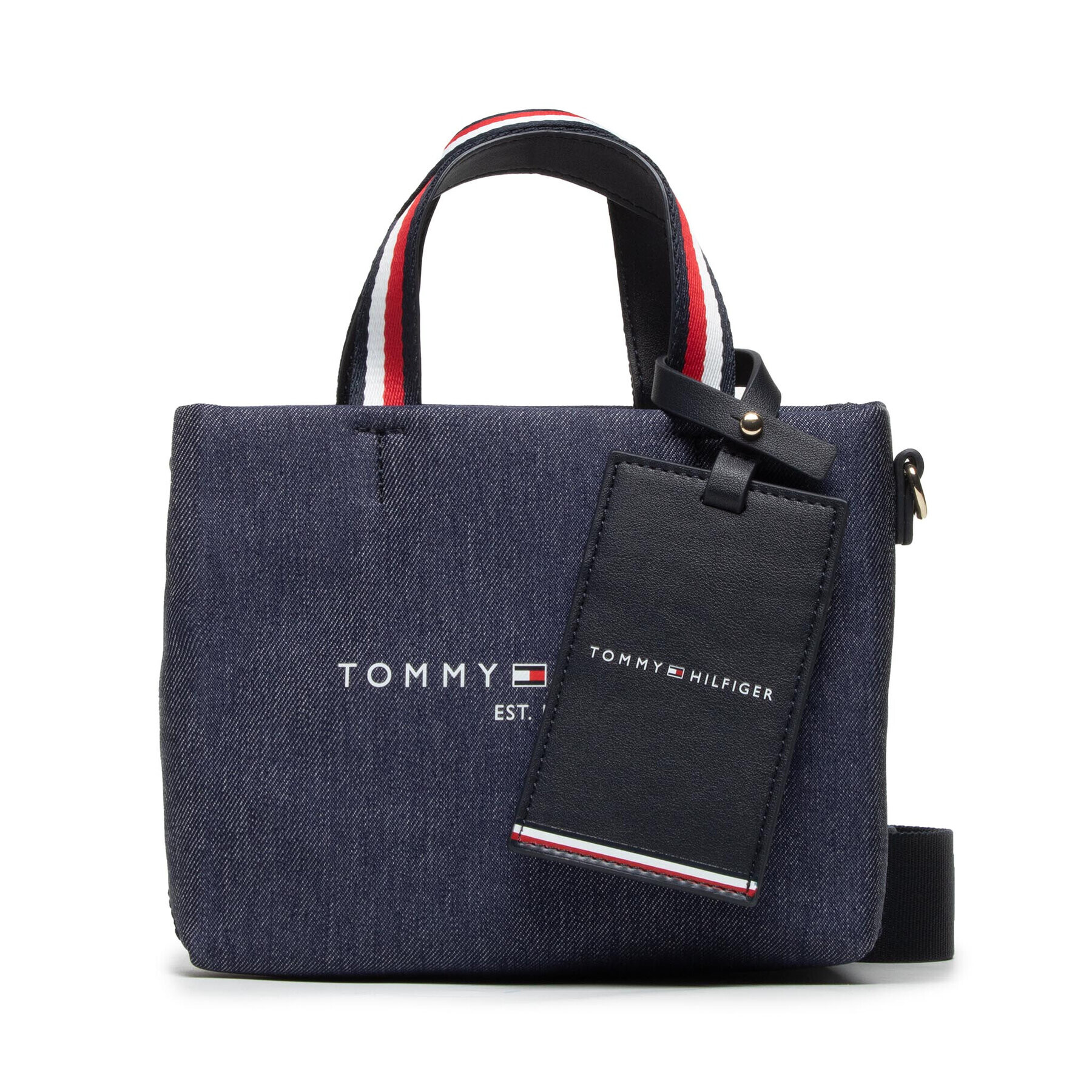 Tommy Hilfiger Дамска чанта Im Th Micro Shoper Tote Denim AW0AW11161 Тъмносин - Pepit.bg