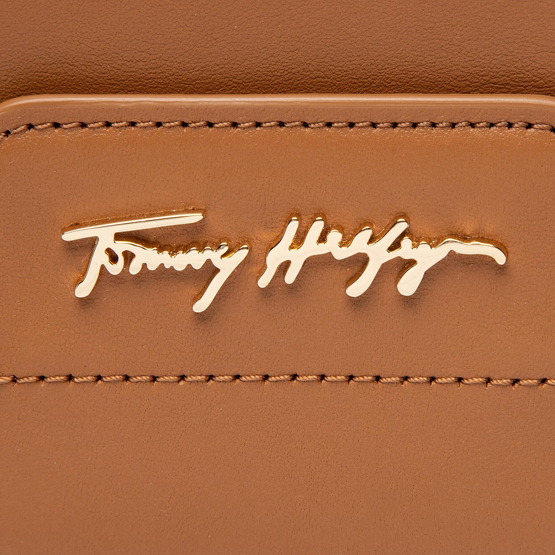 Tommy Hilfiger Дамска чанта Leather Statement Crossover AW0AW13832 Кафяв - Pepit.bg