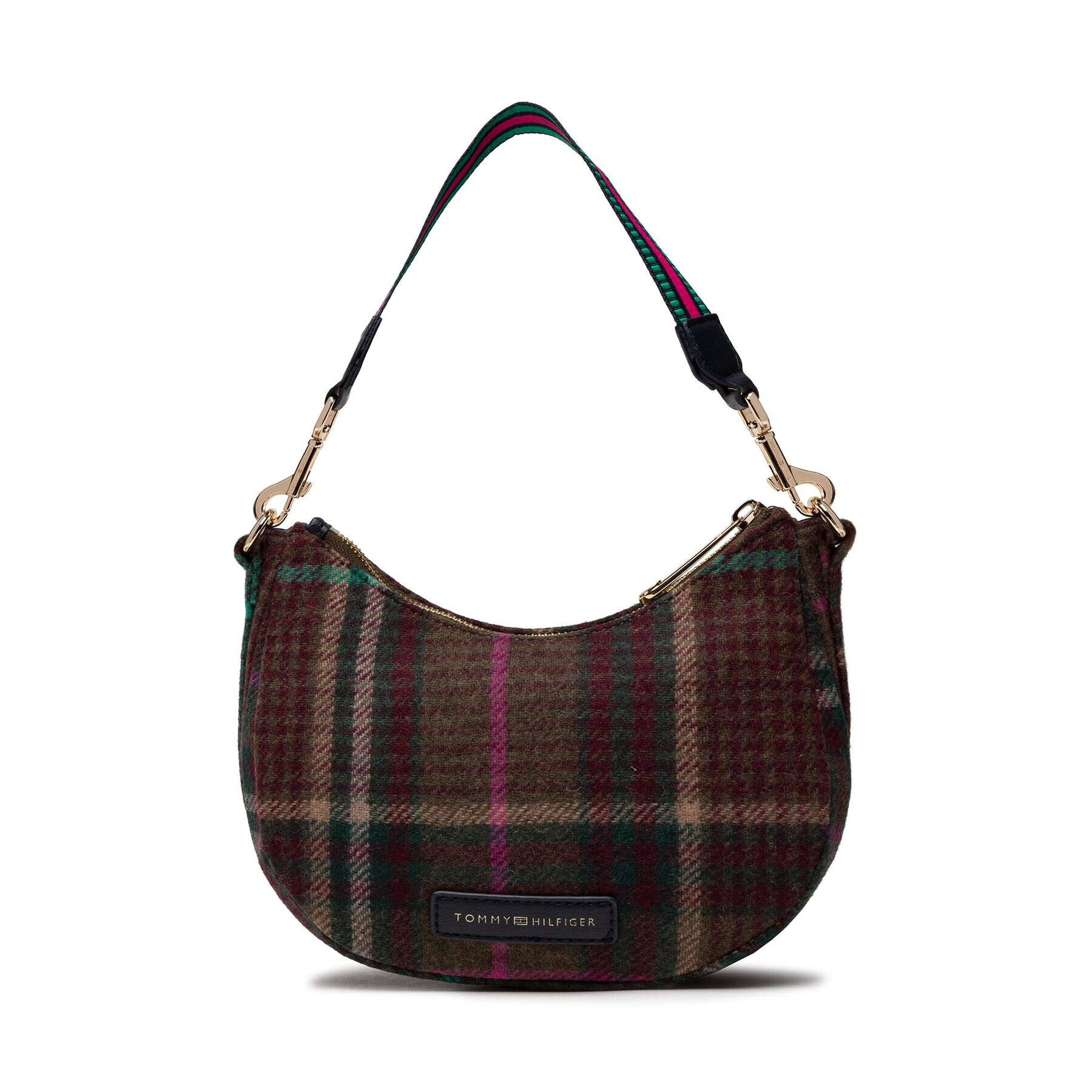 Tommy Hilfiger Дамска чанта Life Shoulder Bag Check AW0AW13137 Бордо - Pepit.bg