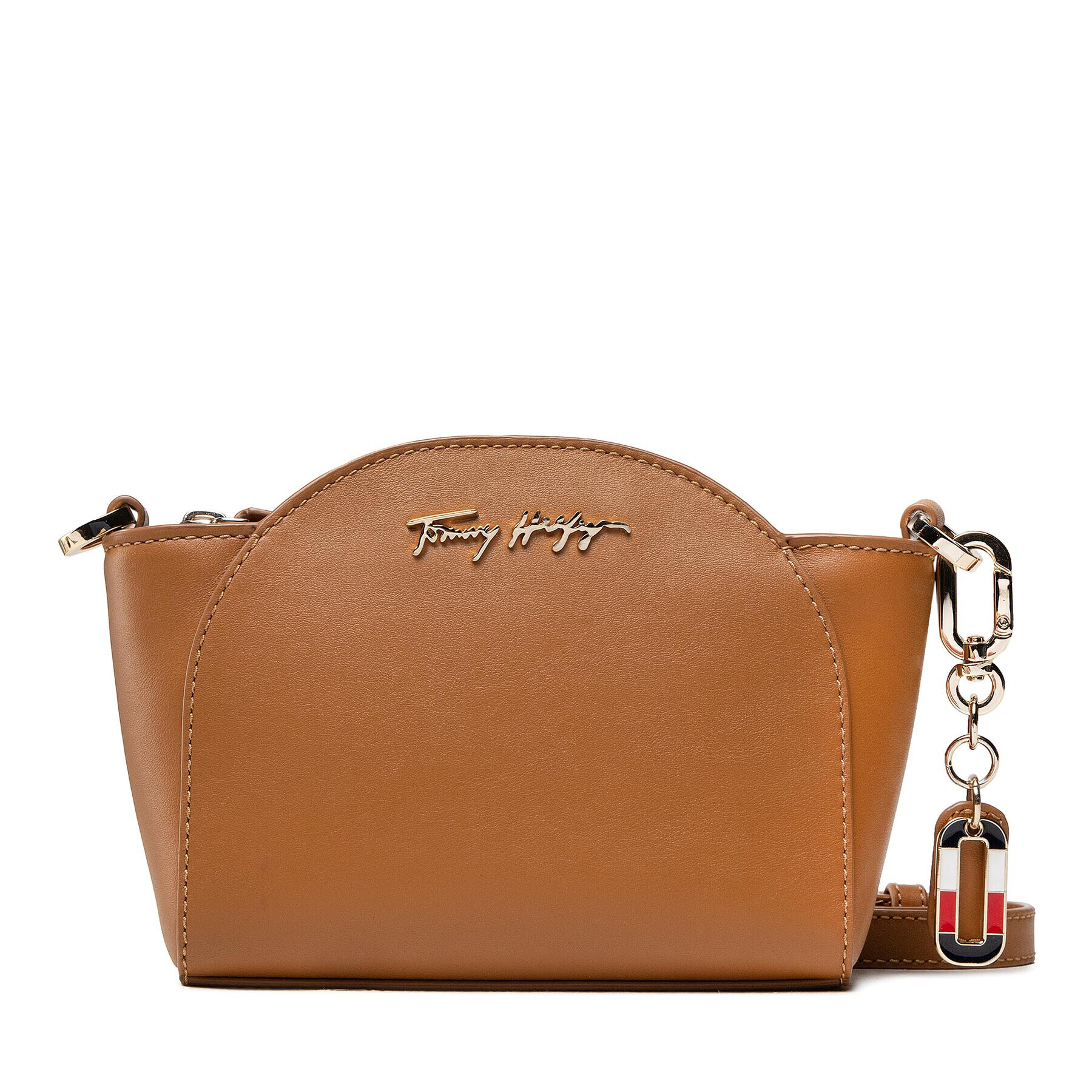 Tommy Hilfiger Дамска чанта Luxe Leather Clutch Slim Strap AW0AW10819 Кафяв - Pepit.bg