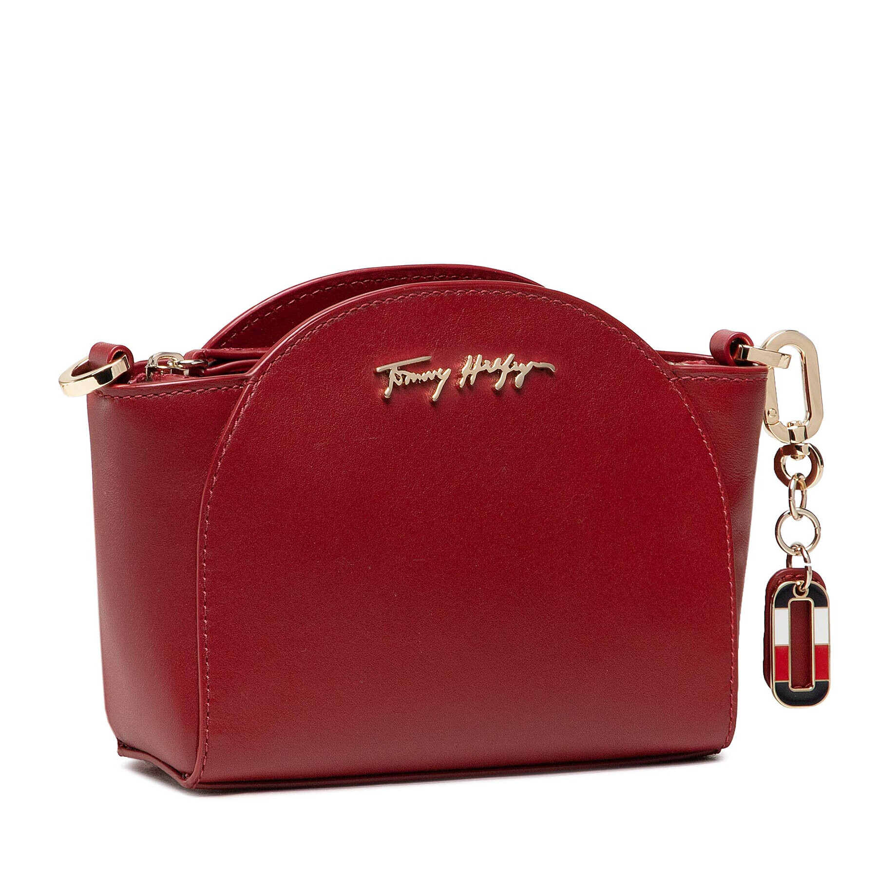 Tommy Hilfiger Дамска чанта Luxe leather Clutch Wide Strap AW0AW10488 Бордо - Pepit.bg