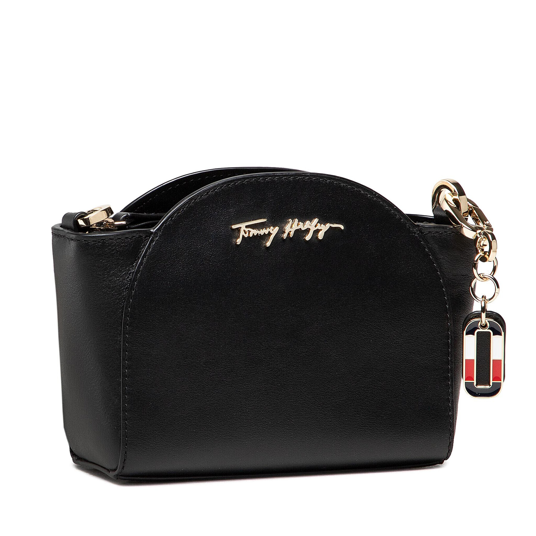 Tommy Hilfiger Дамска чанта Luxe Leather Clutch Wide Strap AW0AW10488 Черен - Pepit.bg