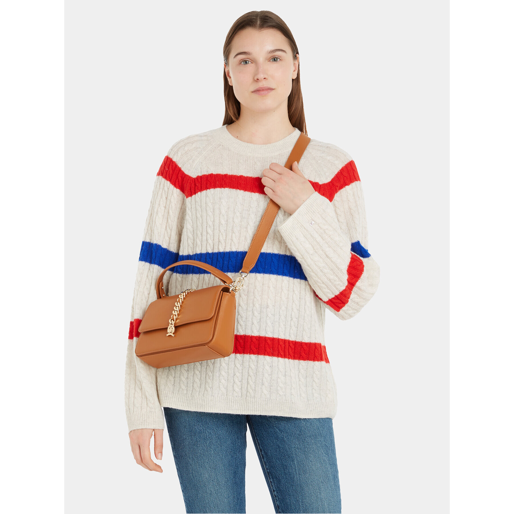 Tommy Hilfiger Дамска чанта Luxe Leather Crossover AW0AW15289 Кафяв - Pepit.bg