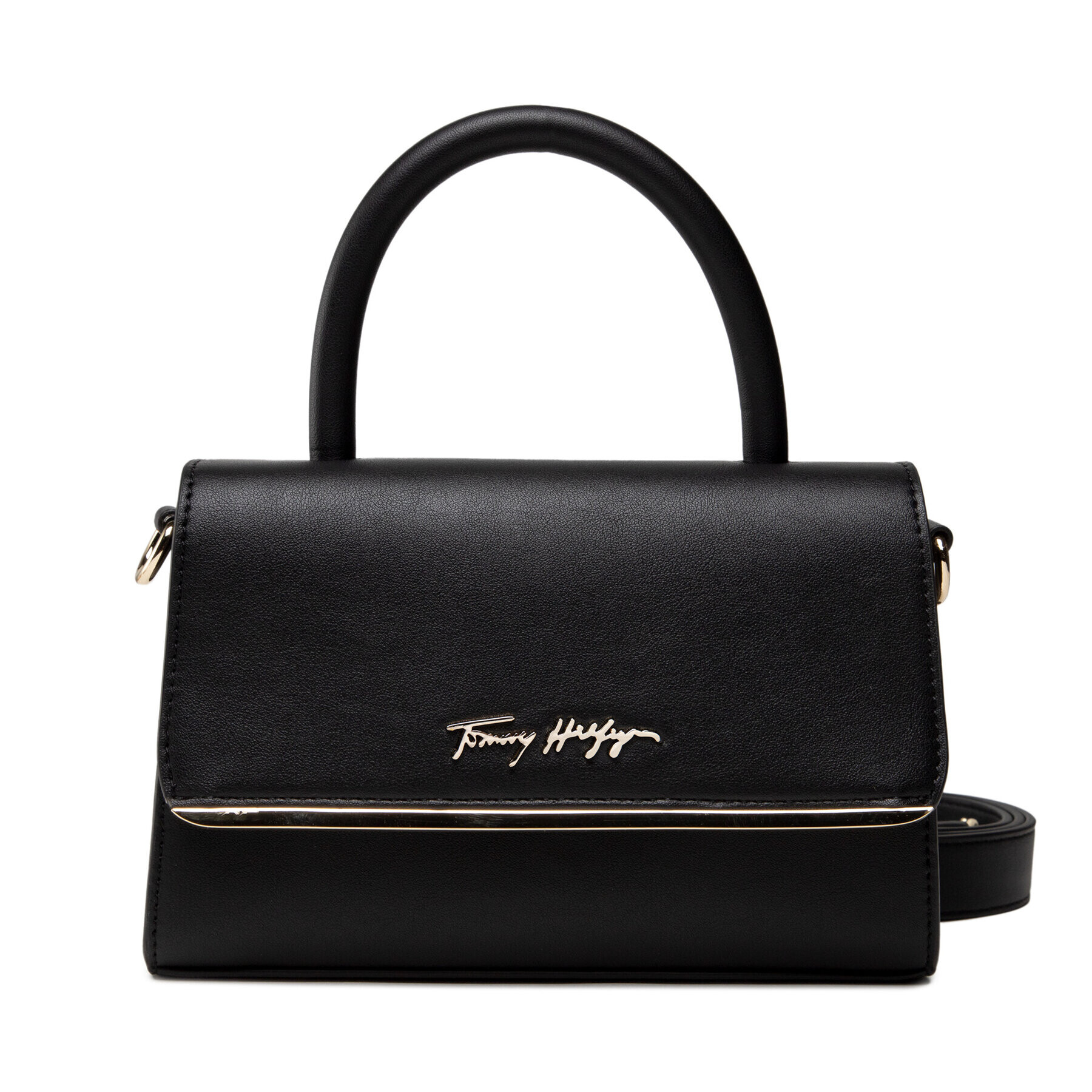 Tommy Hilfiger Дамска чанта Modern Bar Bag Strap AW0AW10099 Черен - Pepit.bg