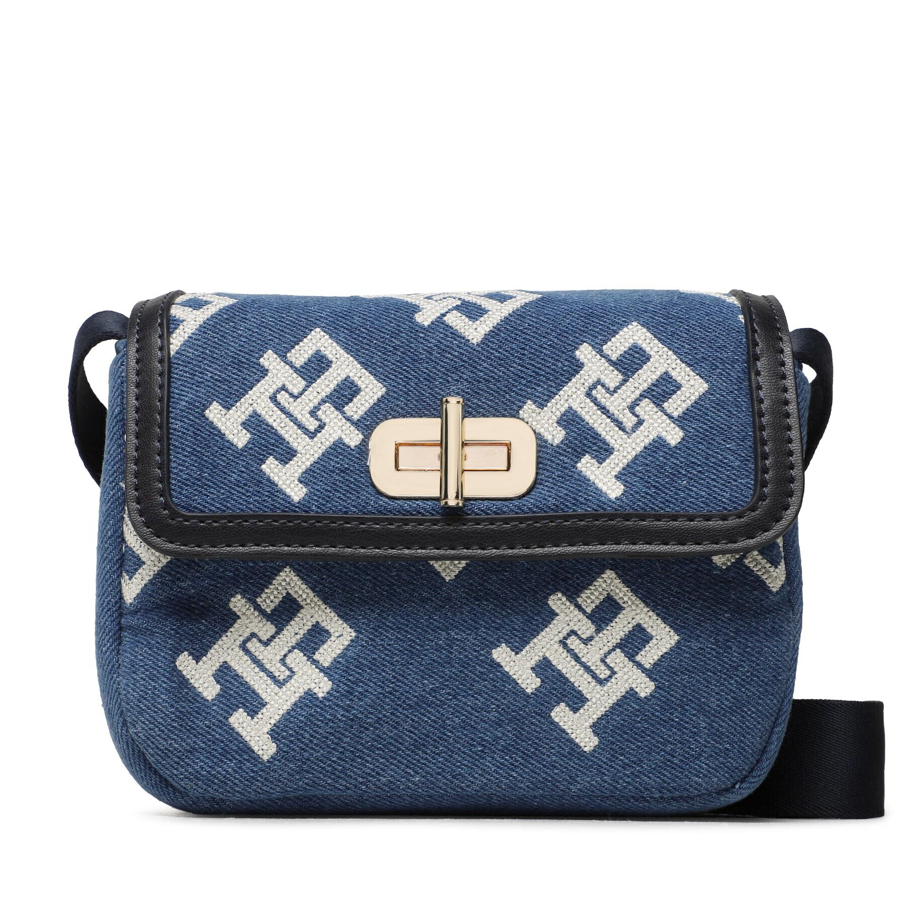 Tommy Hilfiger Дамска чанта Monogram Turnlock AW0AW14581 Син - Pepit.bg