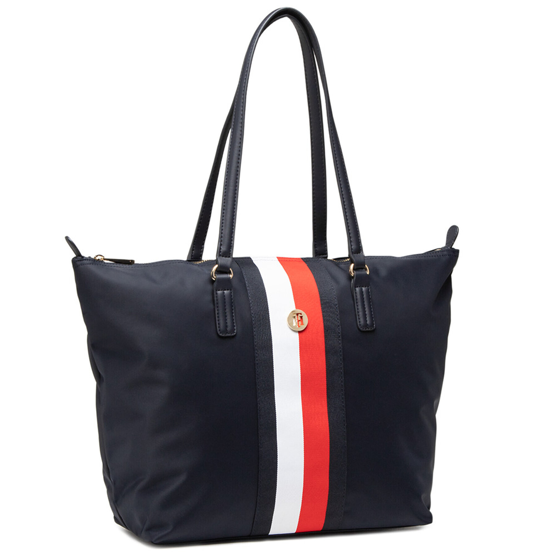 Tommy Hilfiger Дамска чанта Poppy Tote Corp AW0AW09933 Тъмносин - Pepit.bg